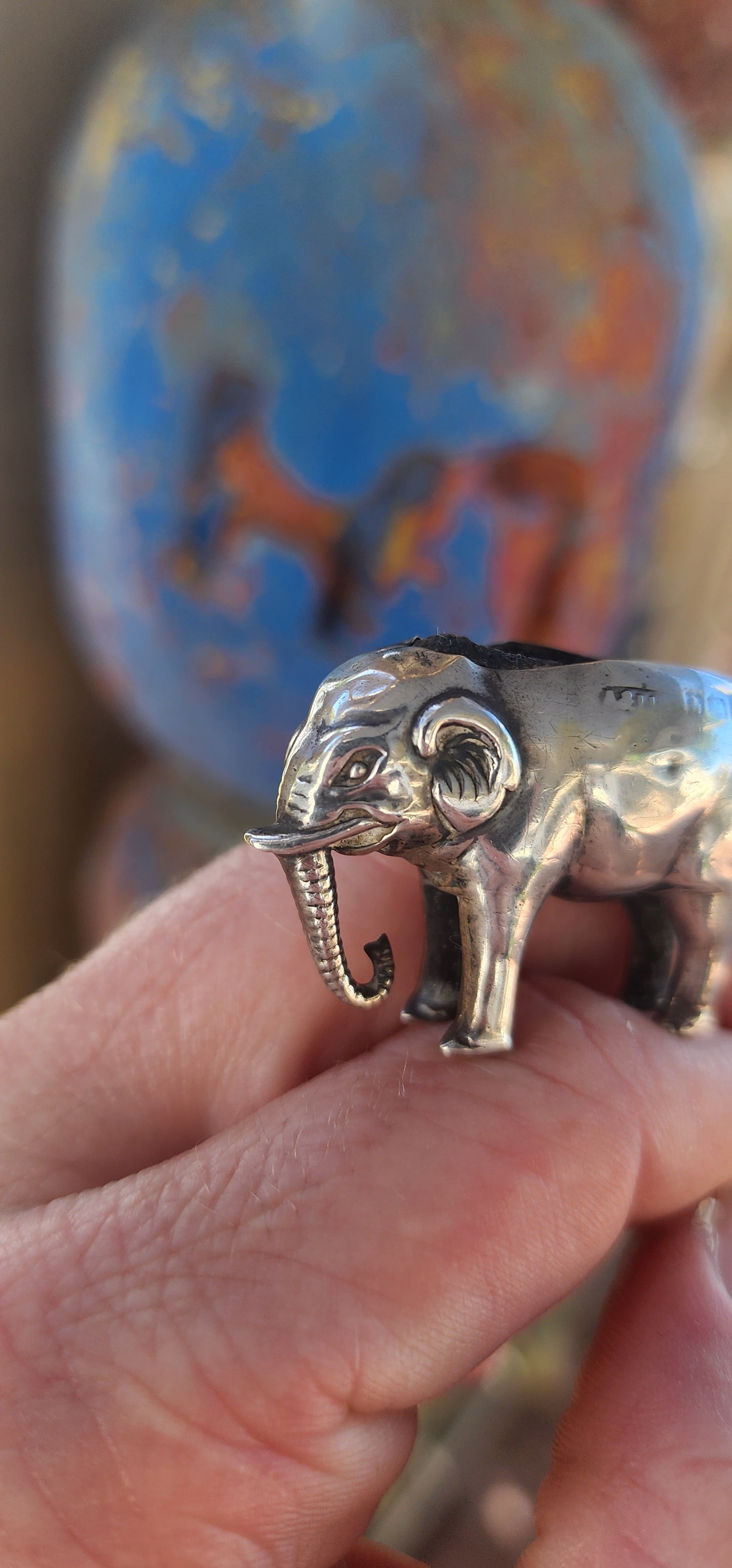 Antique Edwardian Sterling Silver Novelty Elephant Pin Cushion By Adie & Lovekin Ltd – Hallmarked Birmingham, 1906.