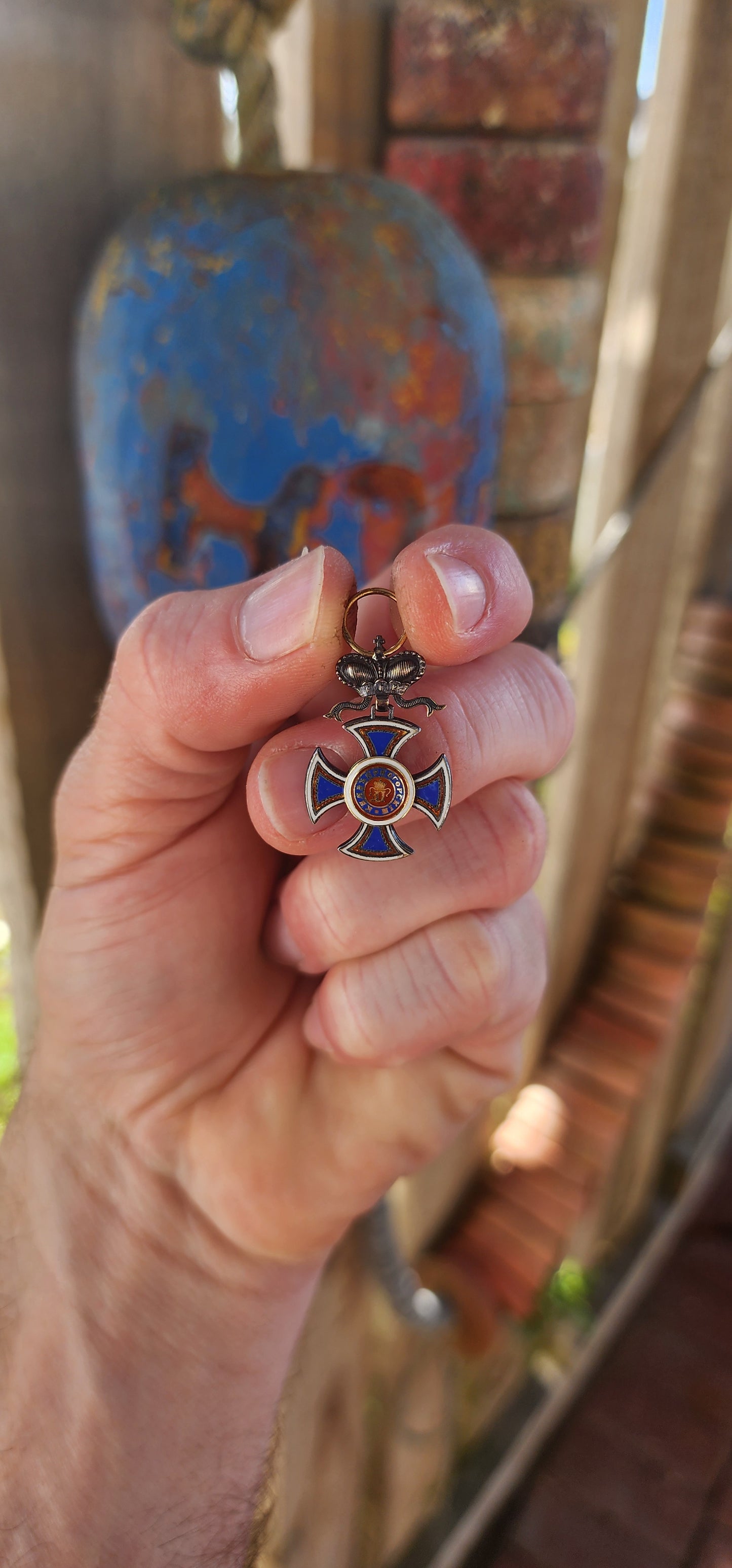 A scarce and beautiful miniature example of the Order of Danilo I (Danilov Orden) from the Kingdom of Montenegro, crafted circa 1900 in sterling silver with exquisite hand-applied enamel.