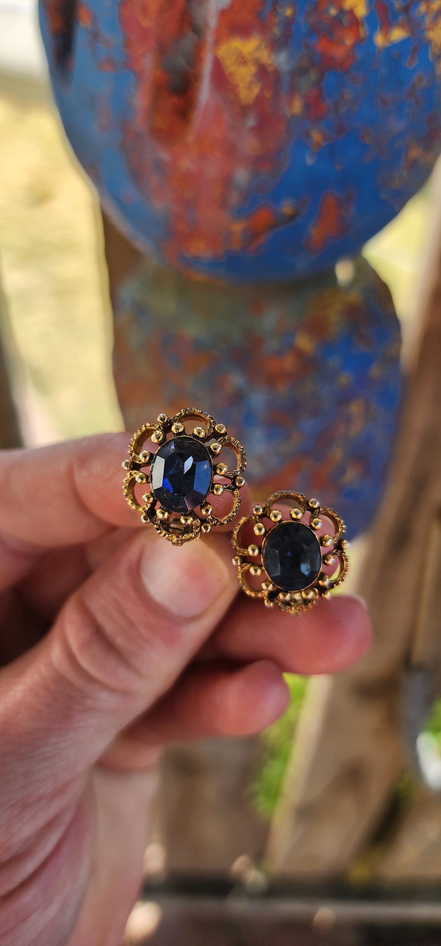 A dazzling lot of six marvelous vintage costume clip-on earring pairs — each one with its own personality, era, and mood. Small in size but BIG on charm, sass, colour and sparkle!