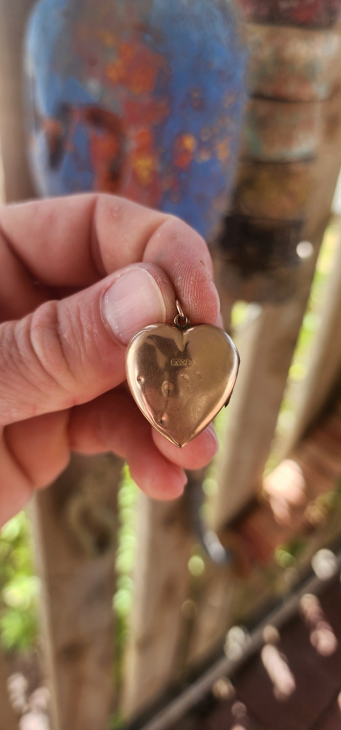 Antique Edwardian 9ct Rose Gold Puffed Heart Locket (c.1900).