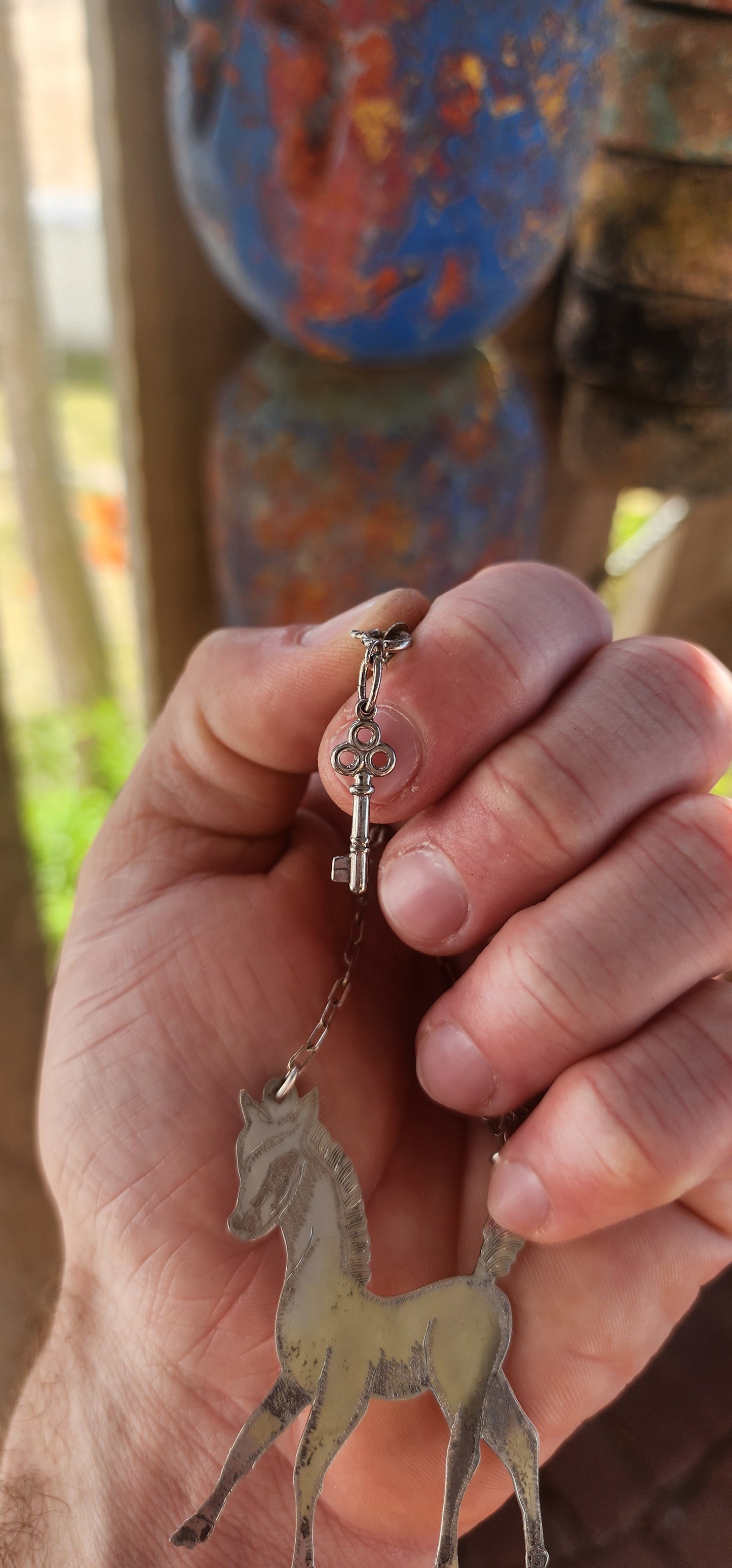 This one-of-a-kind artisan-made sterling silver horse pendant is the definition of whimsical statement jewelry — bold, unusual, and absolutely impossible to ignore!