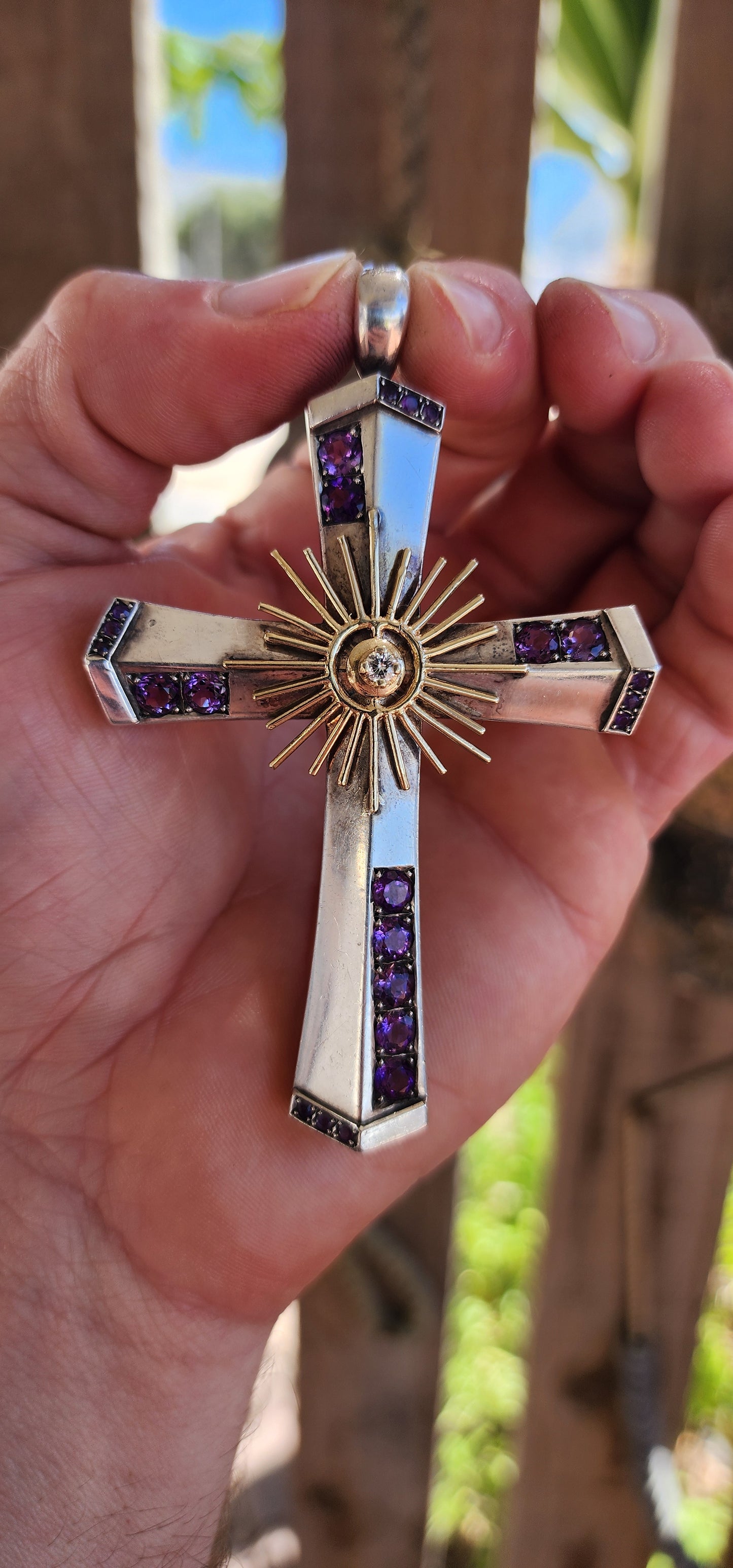 Extraordinary statement-sized handmade Cross pendant — a bold, spiritual masterpiece crafted with intention and presence.
