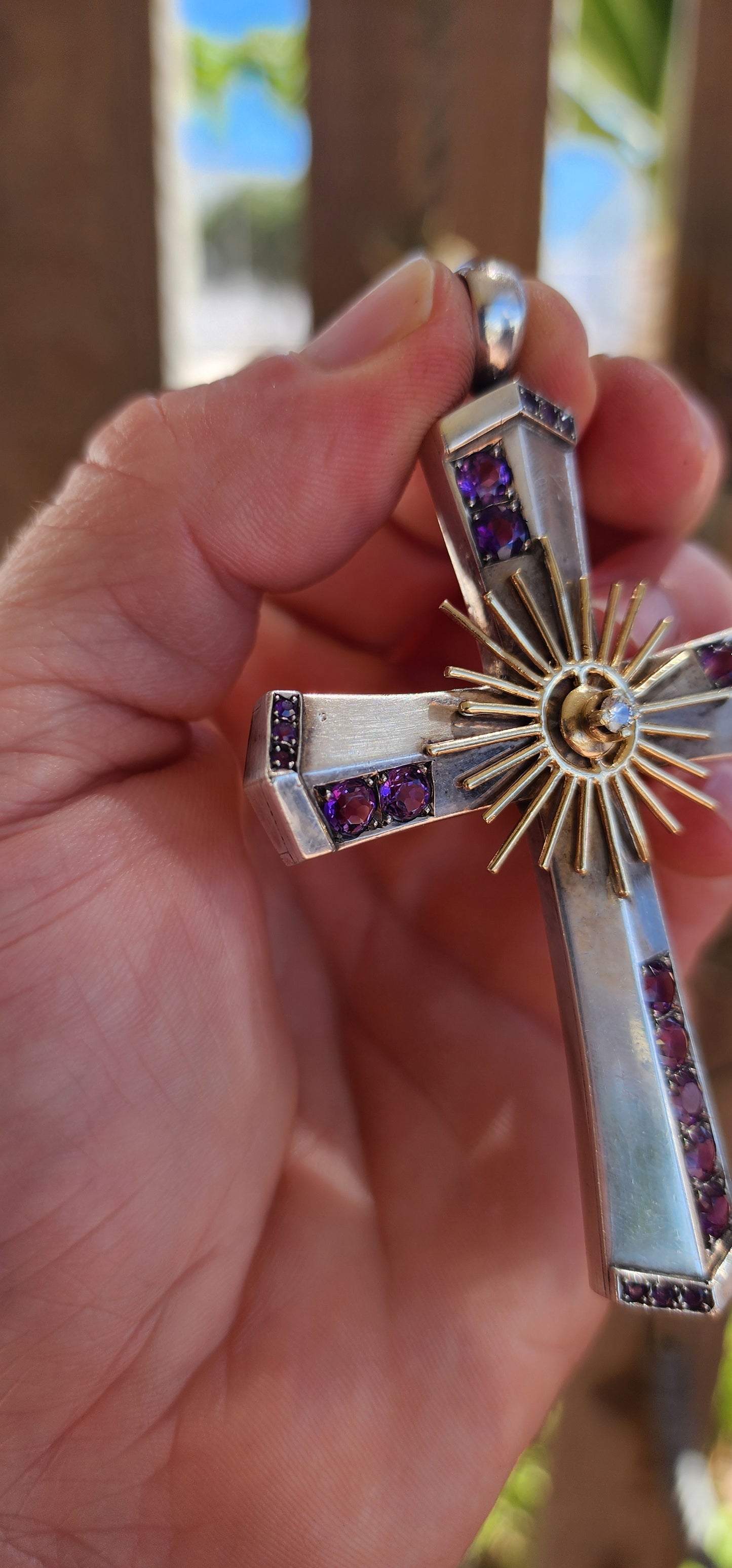 Extraordinary statement-sized handmade Cross pendant — a bold, spiritual masterpiece crafted with intention and presence.