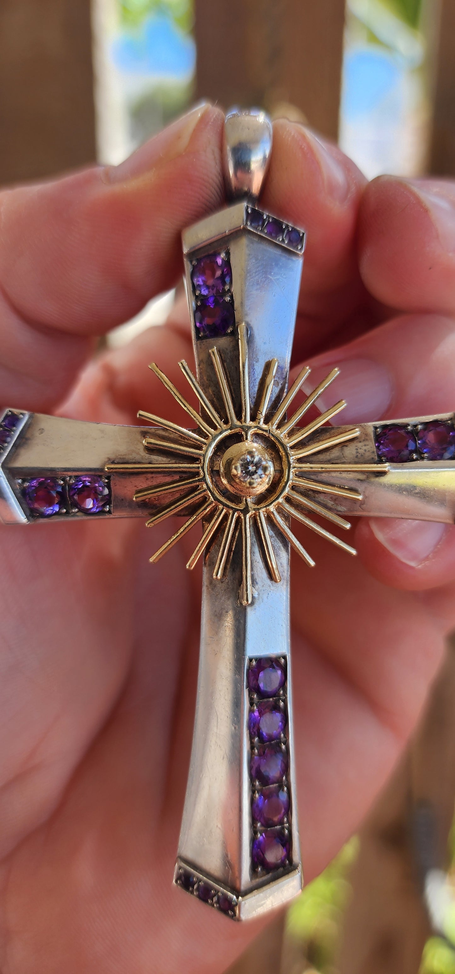 Extraordinary statement-sized handmade Cross pendant — a bold, spiritual masterpiece crafted with intention and presence.