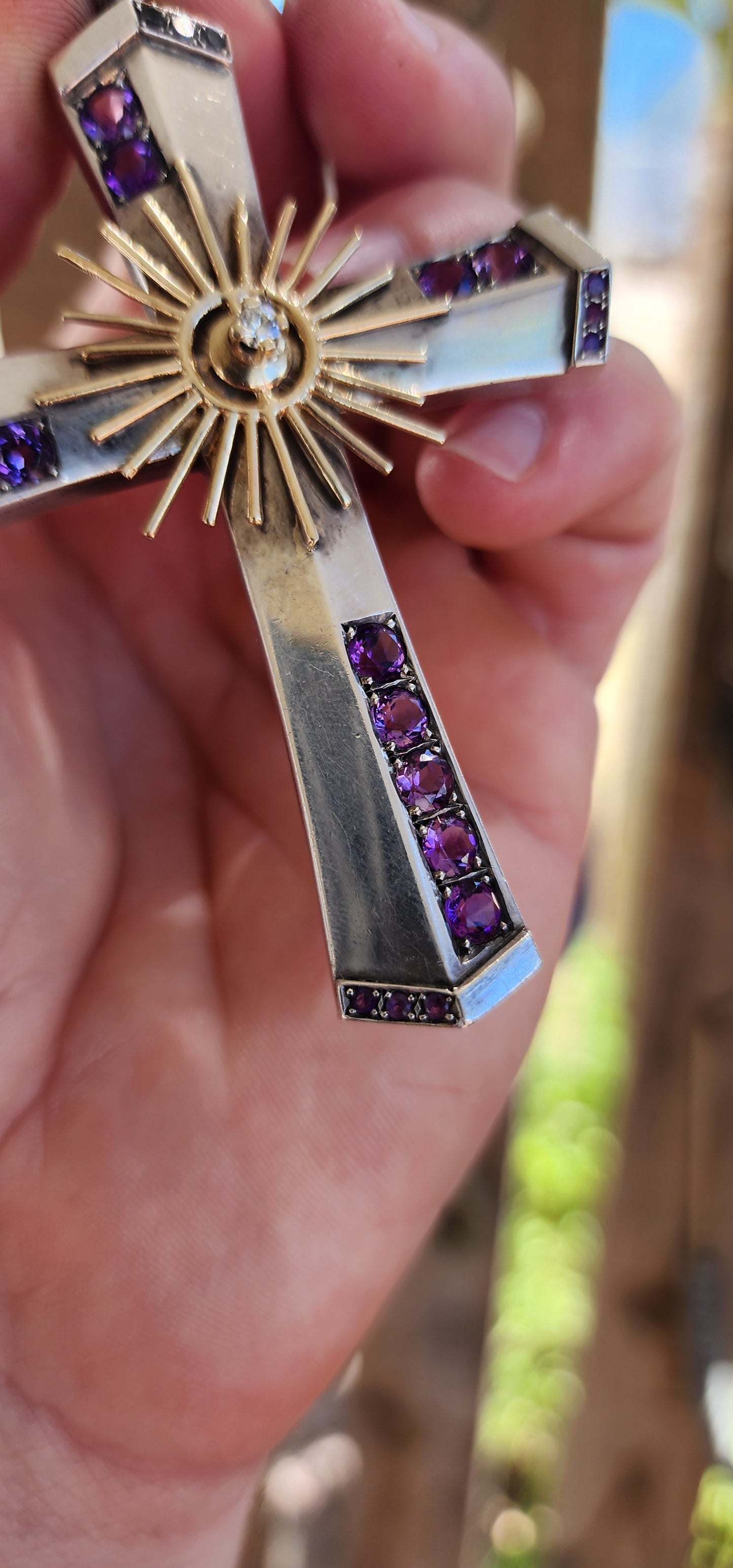 Extraordinary statement-sized handmade Cross pendant — a bold, spiritual masterpiece crafted with intention and presence.