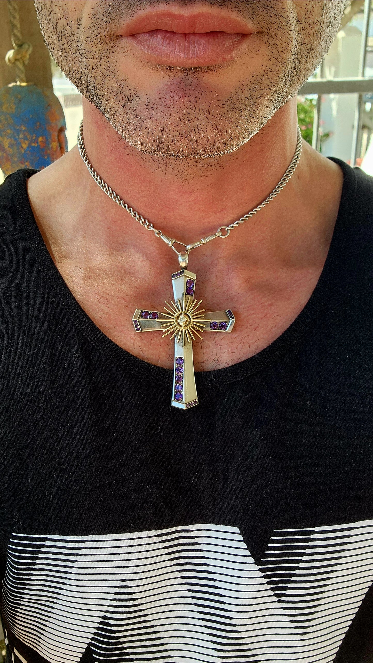 Extraordinary statement-sized handmade Cross pendant — a bold, spiritual masterpiece crafted with intention and presence.