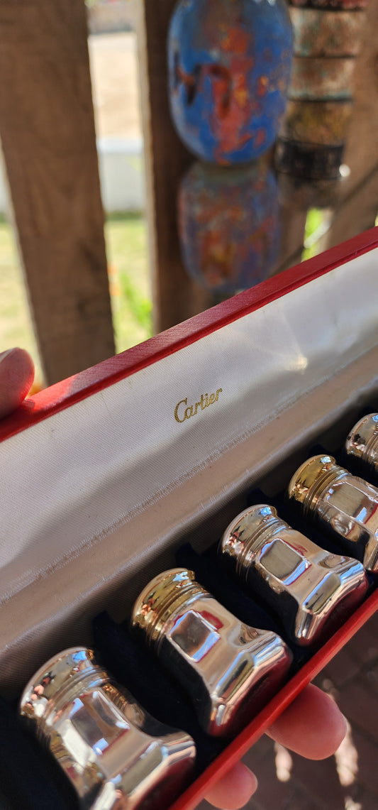 Vintage 1990's boxed set of Cartier sterling silver salt & pepper shakers — a true example of functional luxury where haute maison craftsmanship meets everyday ritual.