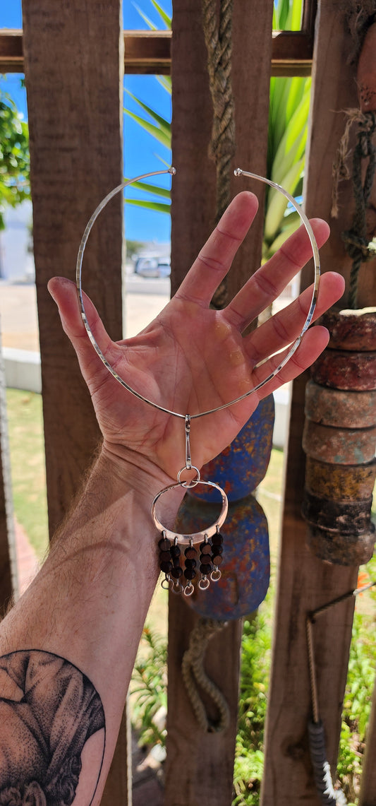 An exceptional museum-worthy find and a true jewel of Nordic modernism. This boxed modernist sterling silver necklace was designed by Anna-Greta Eker for the legendary Norway Designs Plus Studios, circa 1965.