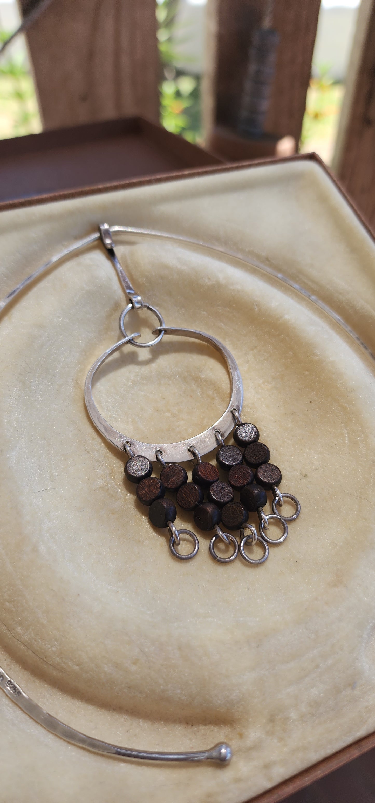 An exceptional museum-worthy find and a true jewel of Nordic modernism. This boxed modernist sterling silver necklace was designed by Anna-Greta Eker for the legendary Norway Designs Plus Studios, circa 1965.