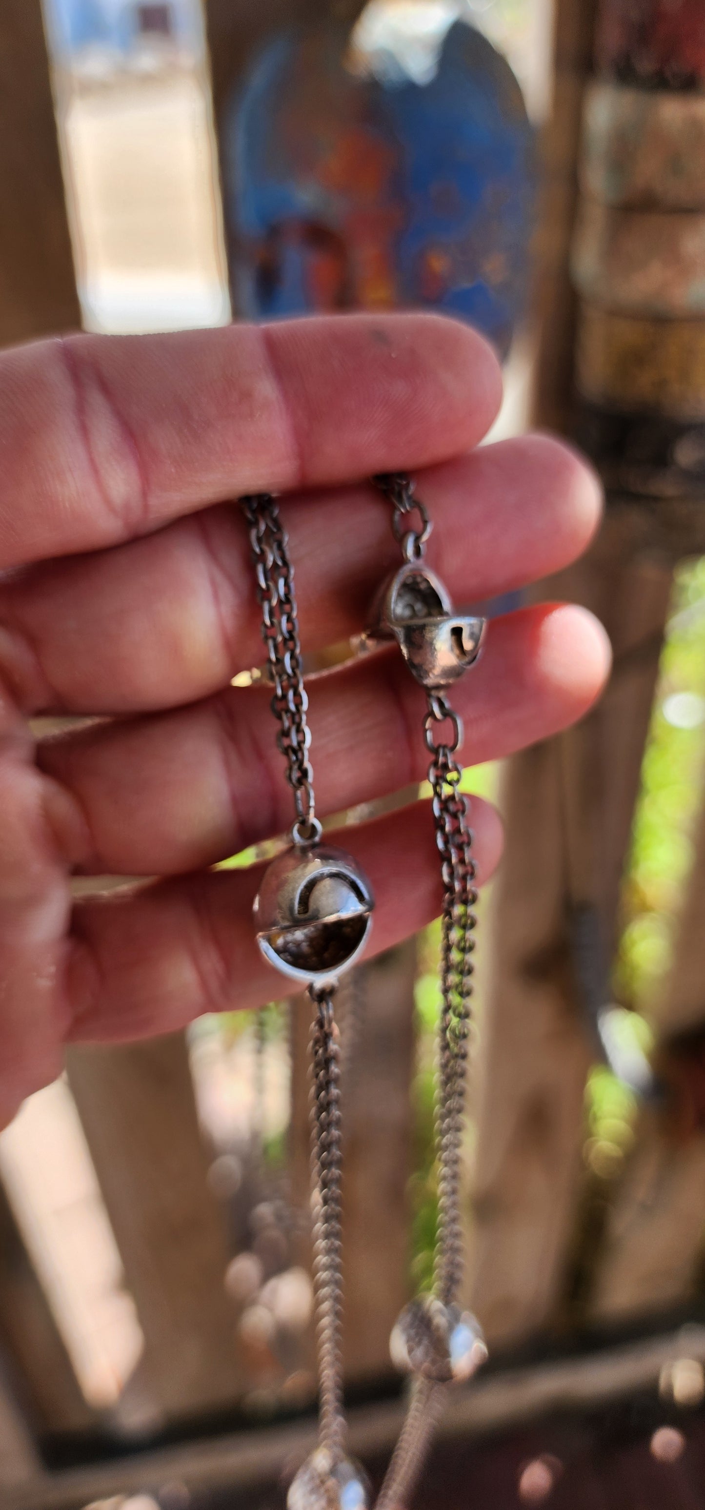 Up for grabs is an artisan-made, extra-length sterling silver modernist necklace that feels like it’s travelled straight through a wormhole from a futuristic design studio somewhere between 1960s Space Age optimism and outer-galactic couture.