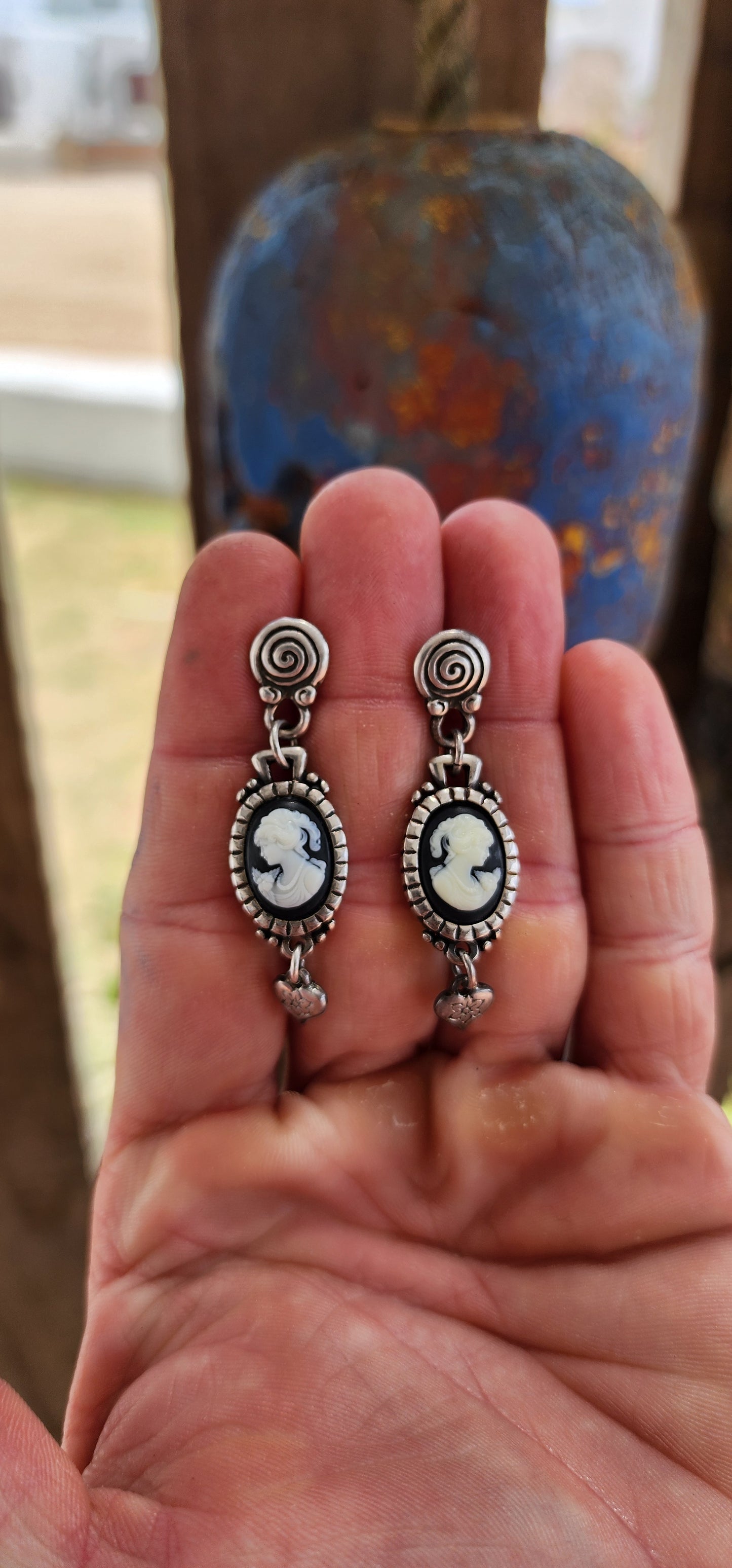 These exquisite designer costume drop earrings are early creations by the renowned Israeli jewelry house Danon, a brand celebrated for its romantic, old-world aesthetic and exceptional attention to detail.