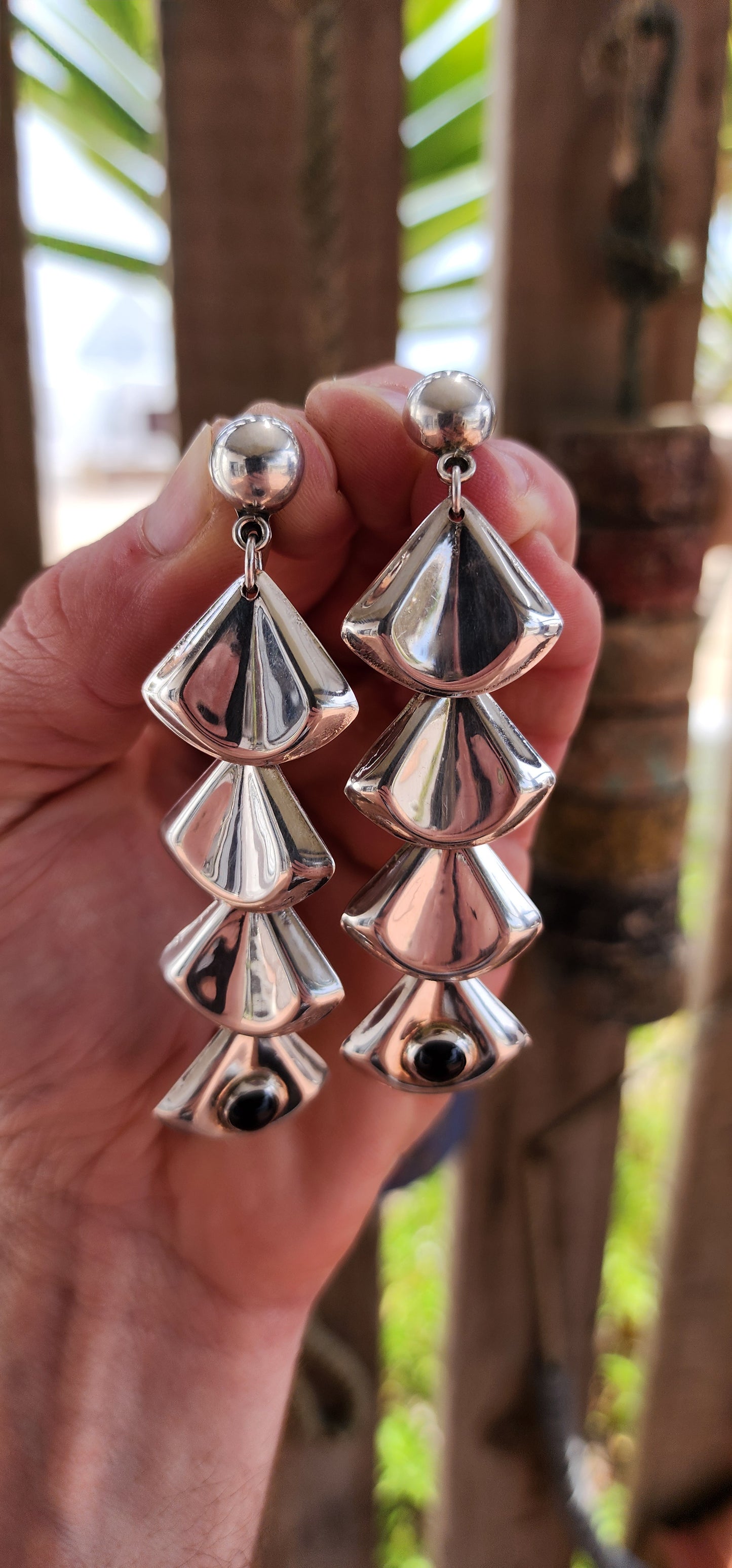 Rare Find ! - Vintage 1970s Taxco Modernist Statement Earrings by Fer’s.