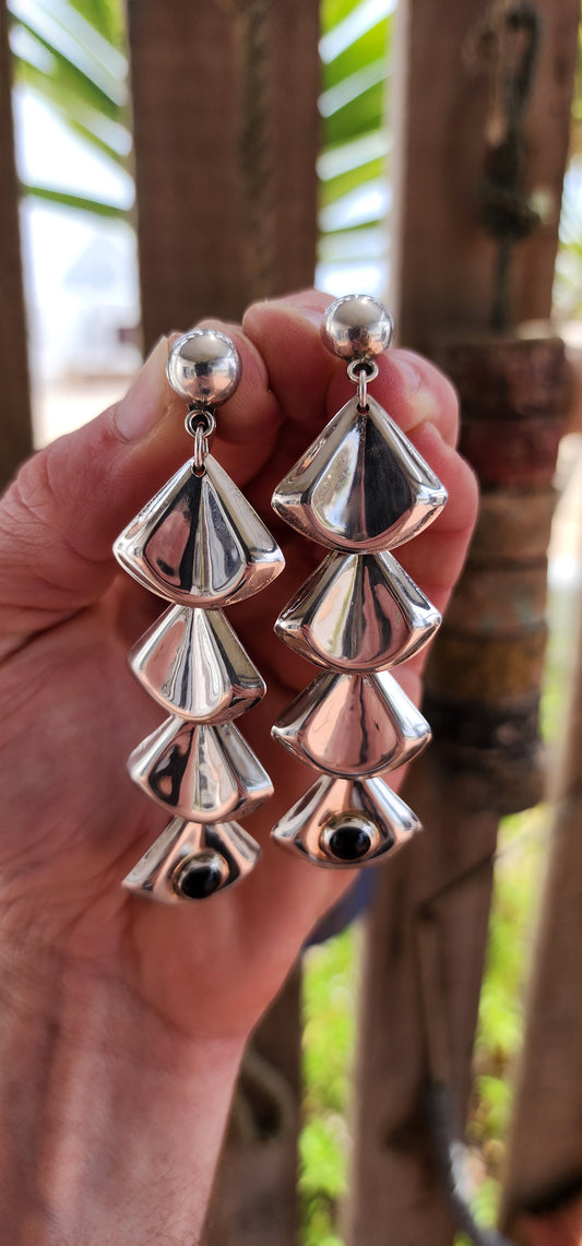 Rare Find ! - Vintage 1970s Taxco Modernist Statement Earrings by Fer’s.