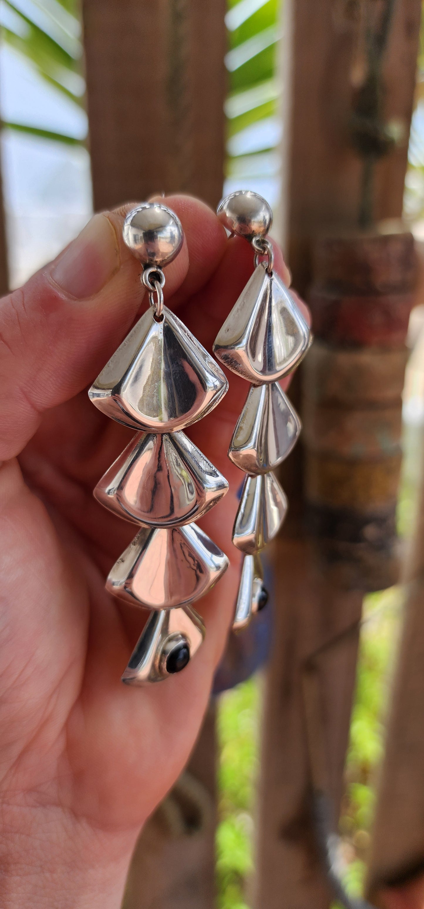 Rare Find ! - Vintage 1970s Taxco Modernist Statement Earrings by Fer’s.