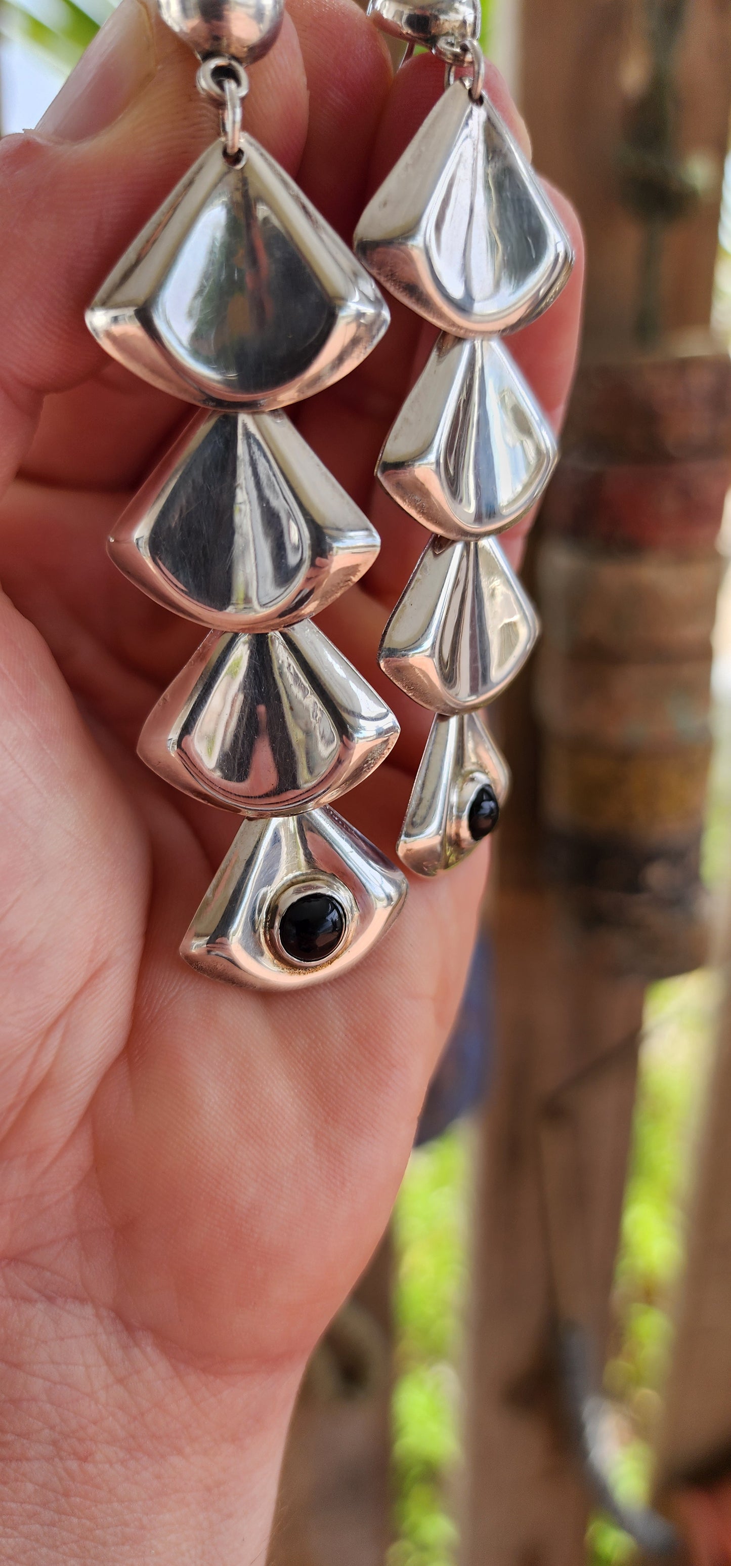 Rare Find ! - Vintage 1970s Taxco Modernist Statement Earrings by Fer’s.