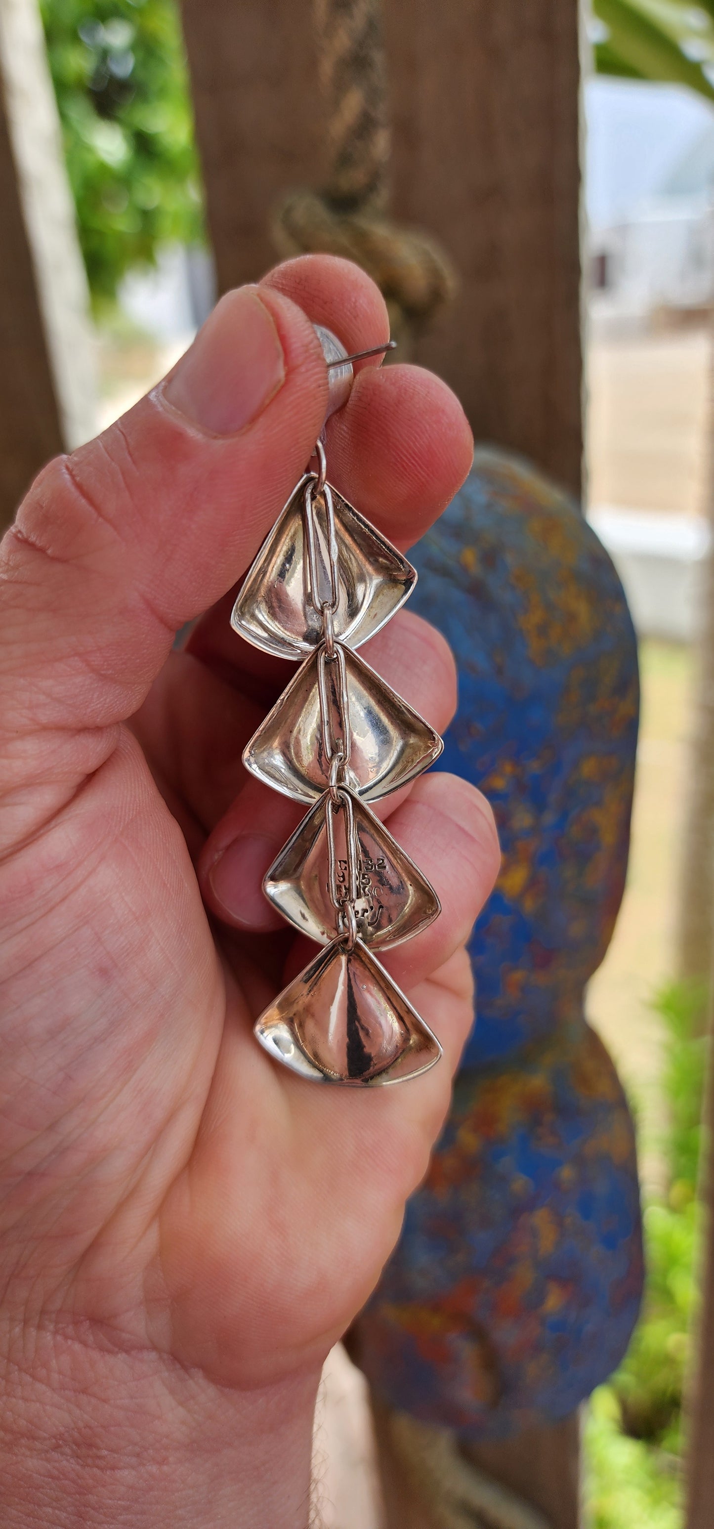 Rare Find ! - Vintage 1970s Taxco Modernist Statement Earrings by Fer’s.