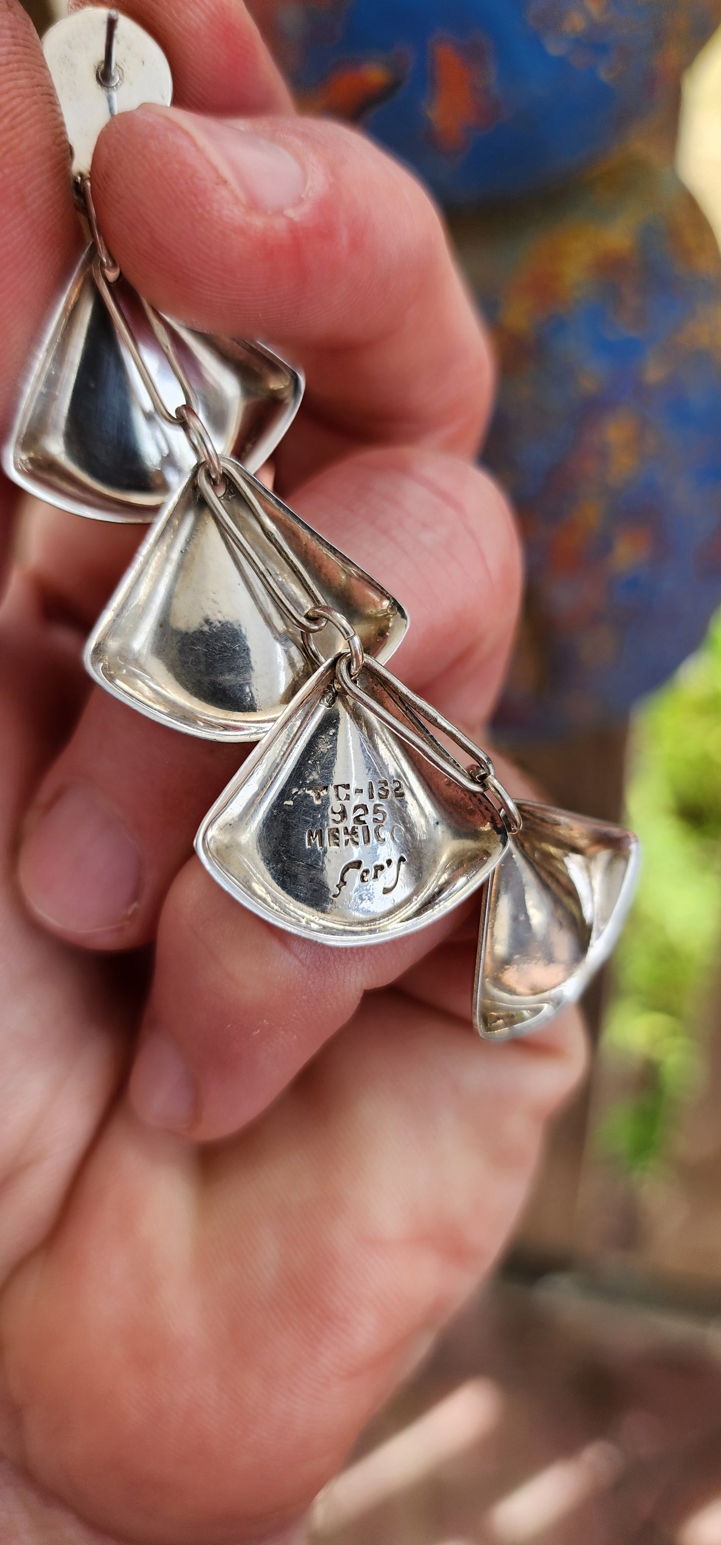 Rare Find ! - Vintage 1970s Taxco Modernist Statement Earrings by Fer’s.