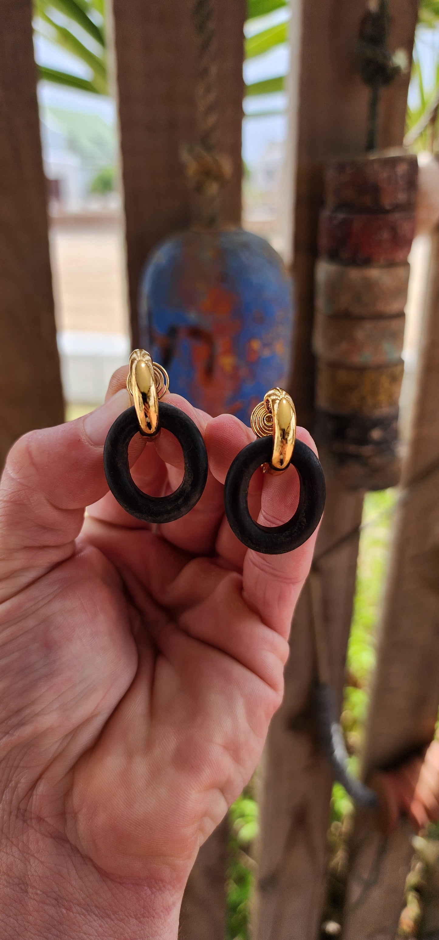 Increasingly hard-to-find pair of vintage 1990s high-end French designer costume earrings by the iconic house of Yves Saint Laurent.