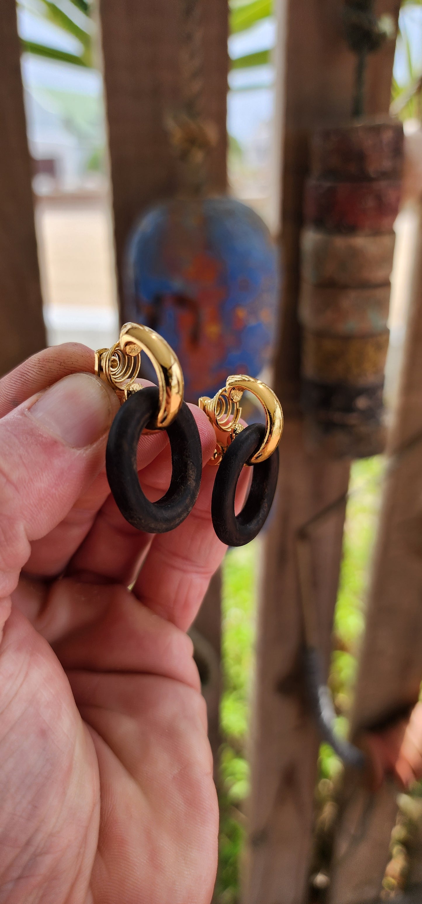 Increasingly hard-to-find pair of vintage 1990s high-end French designer costume earrings by the iconic house of Yves Saint Laurent.