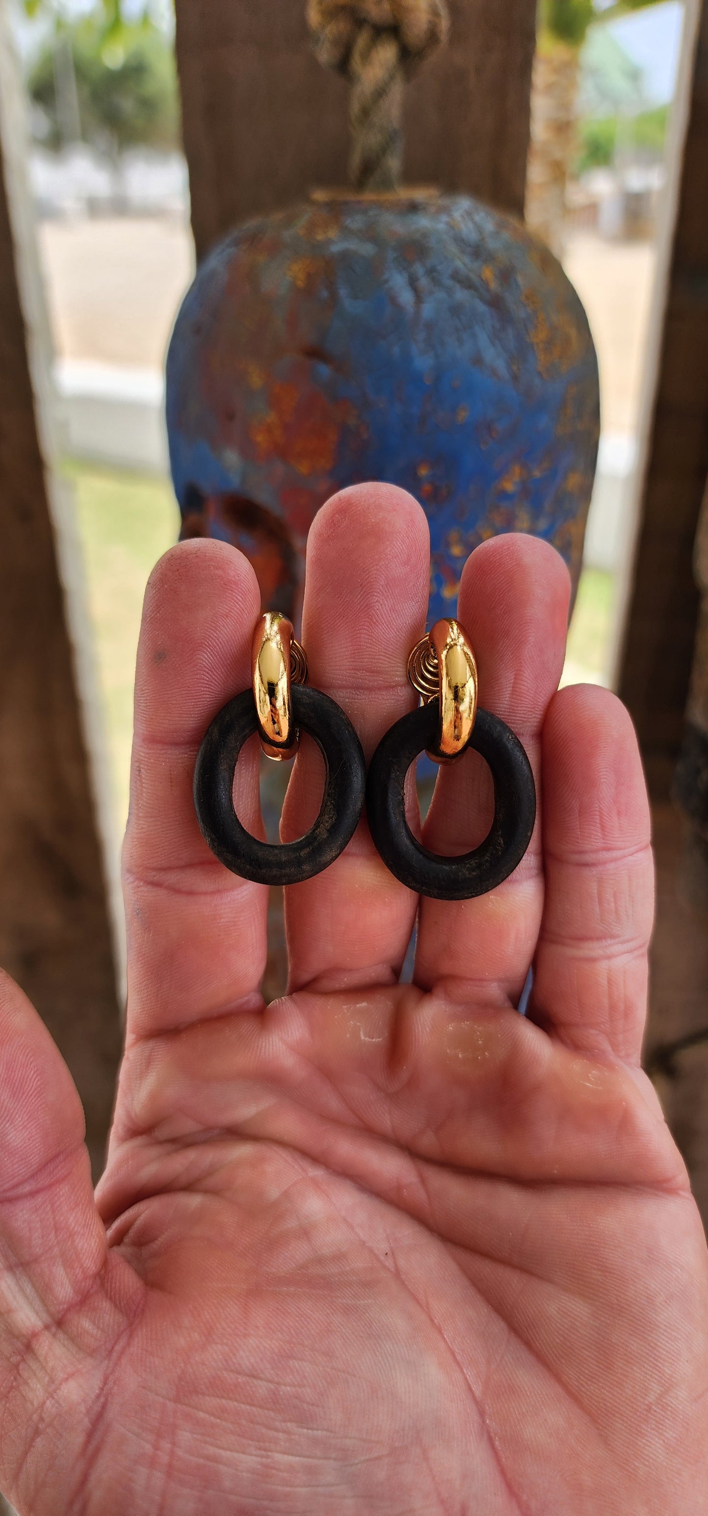 Increasingly hard-to-find pair of vintage 1990s high-end French designer costume earrings by the iconic house of Yves Saint Laurent.