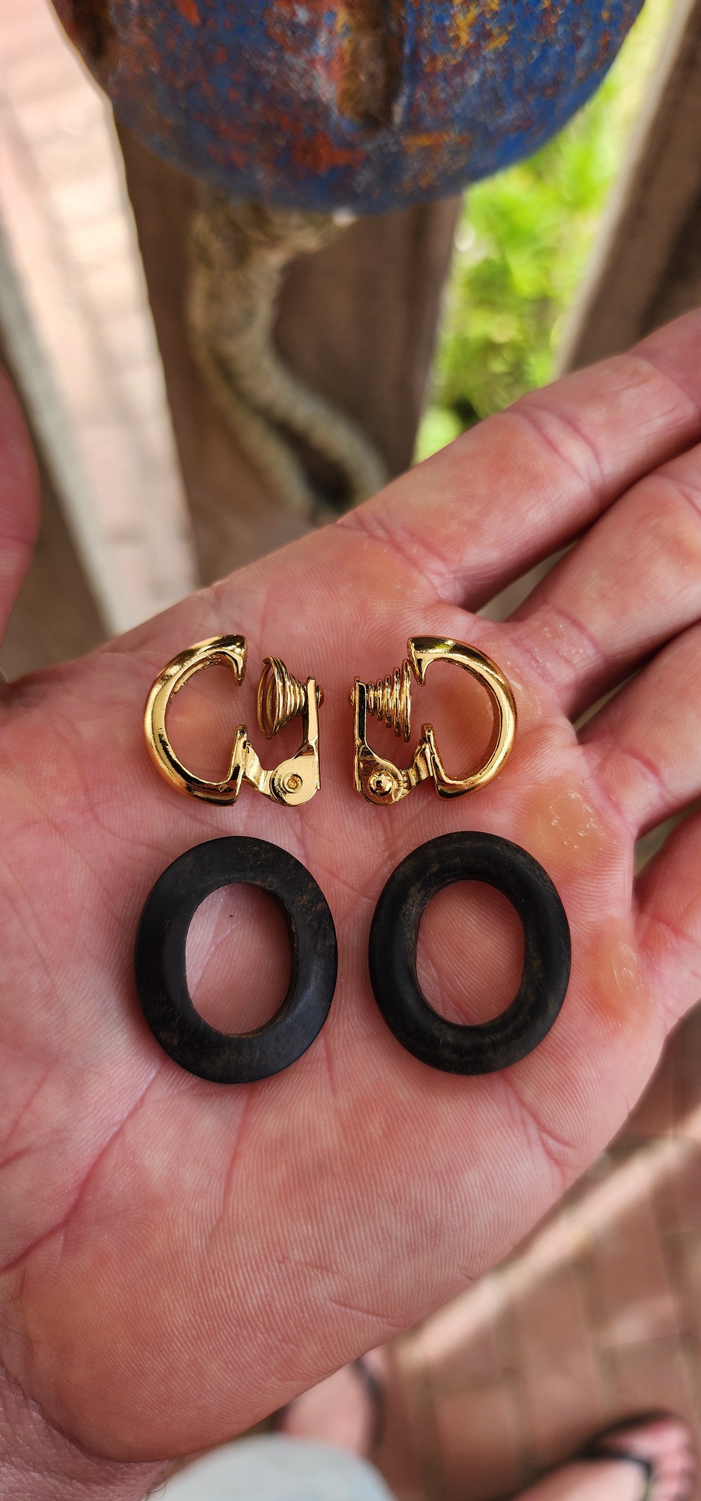 Increasingly hard-to-find pair of vintage 1990s high-end French designer costume earrings by the iconic house of Yves Saint Laurent.