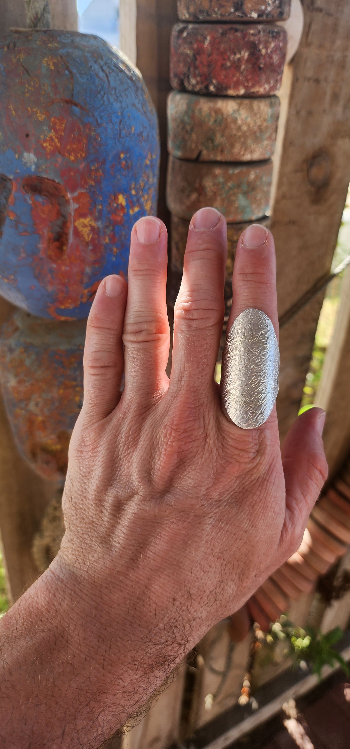 An artisan-made statement ring crafted in solid sterling silver, designed for lovers of sculptural, hand-forged beauty.