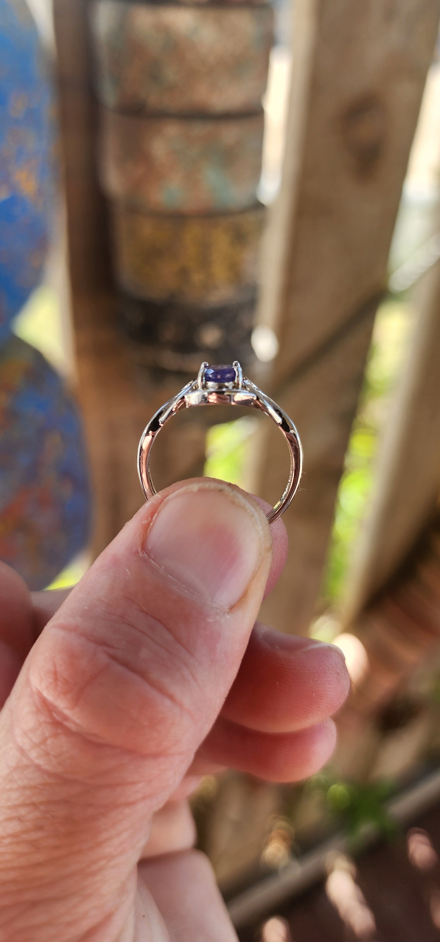 Romantic Sterling Silver & Tanzanite Infinity Love Knot Ring.