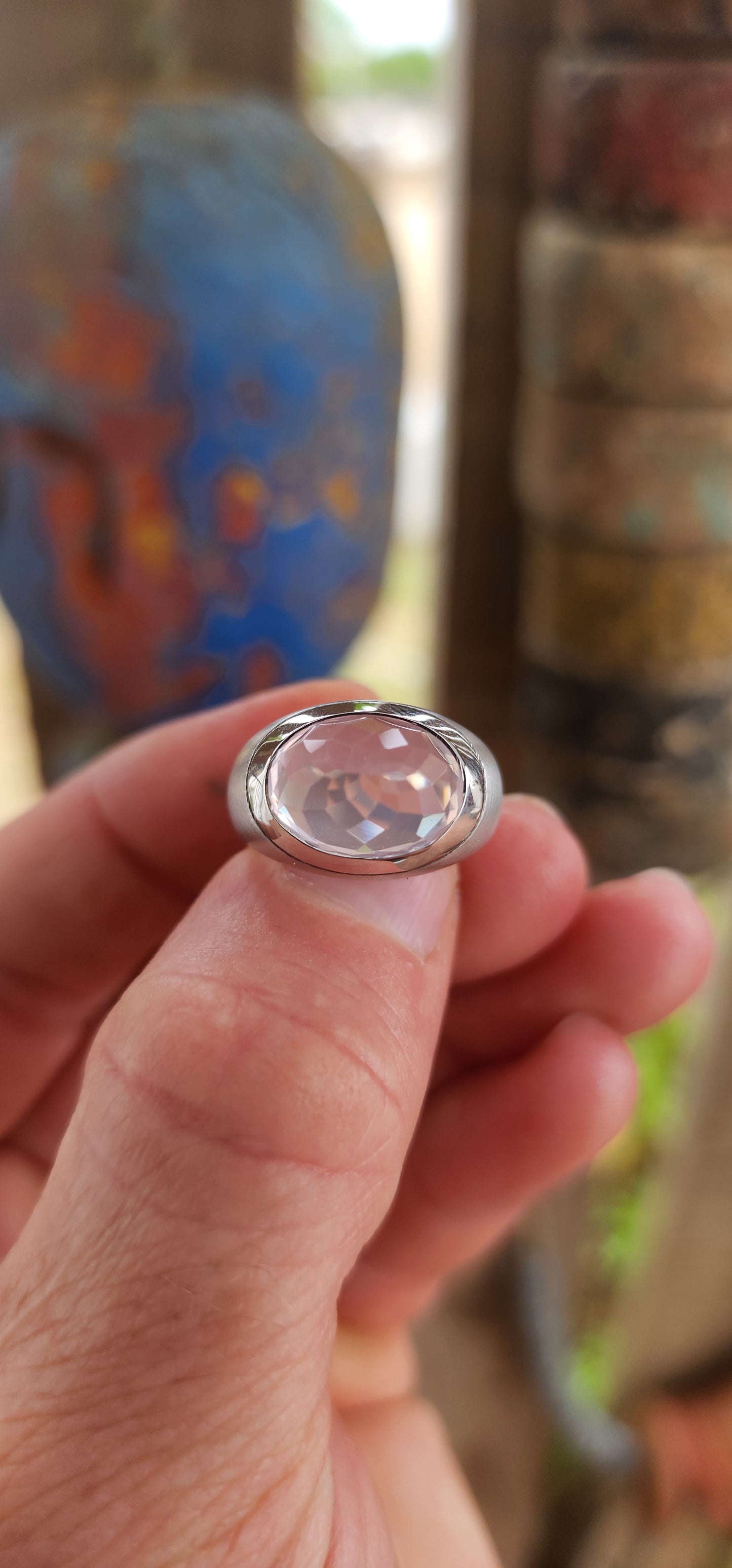 How marvellous is this beauty! This exceptional modernist statement ring is a striking designer creation by Mark Solomon of Cape Town.