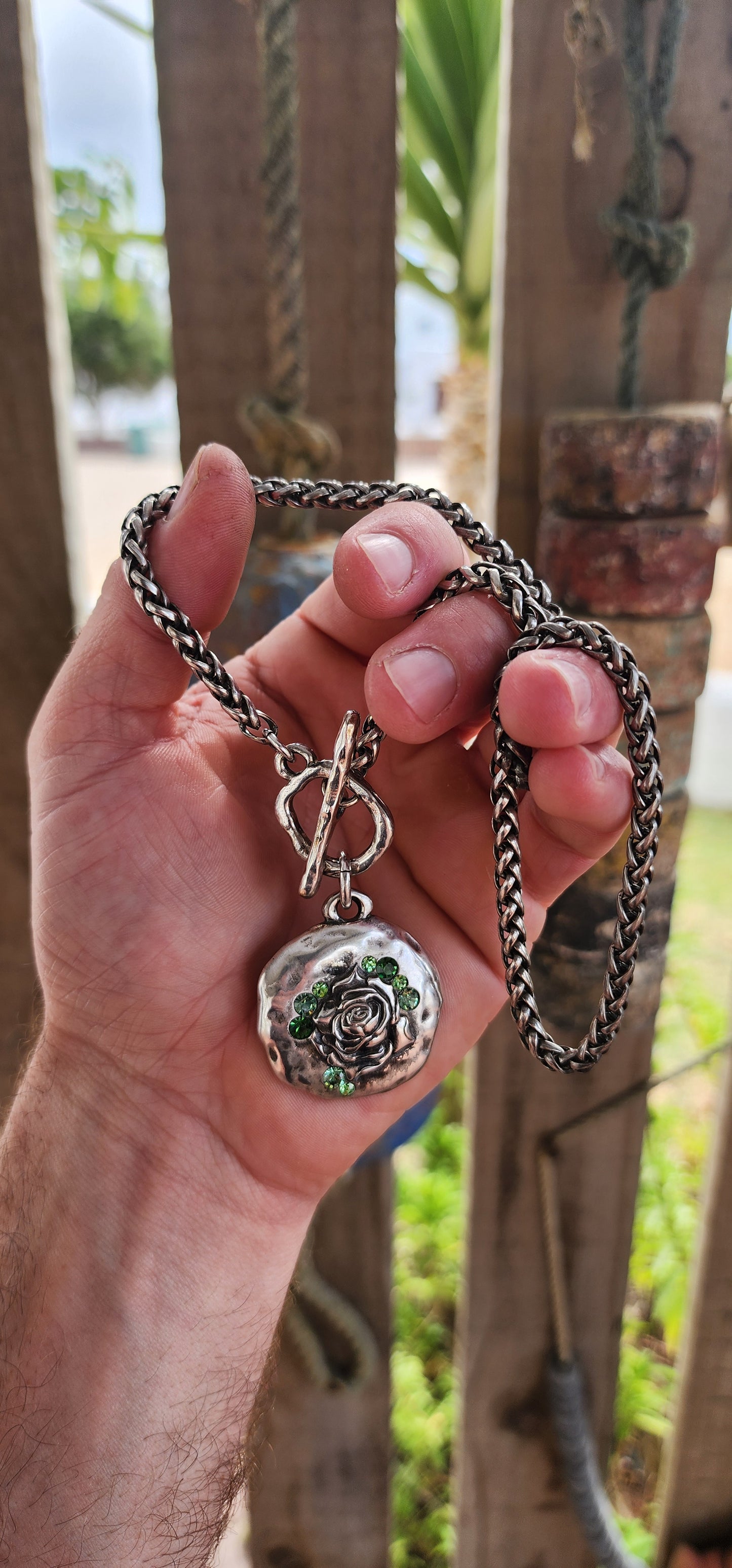 Chunky Vintage Danon Rose Necklace – Israeli Designer Costume Jewellery.