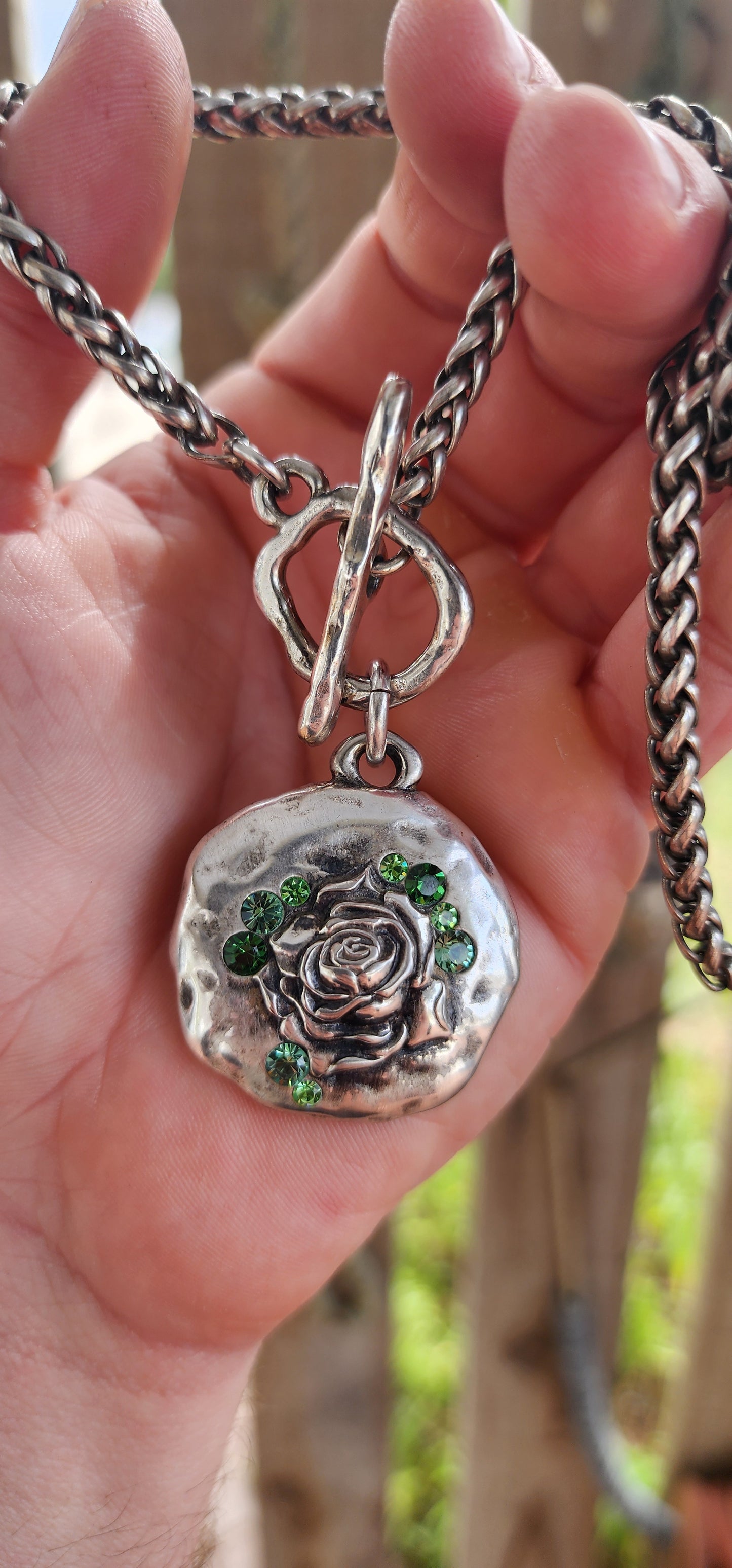 Chunky Vintage Danon Rose Necklace – Israeli Designer Costume Jewellery.
