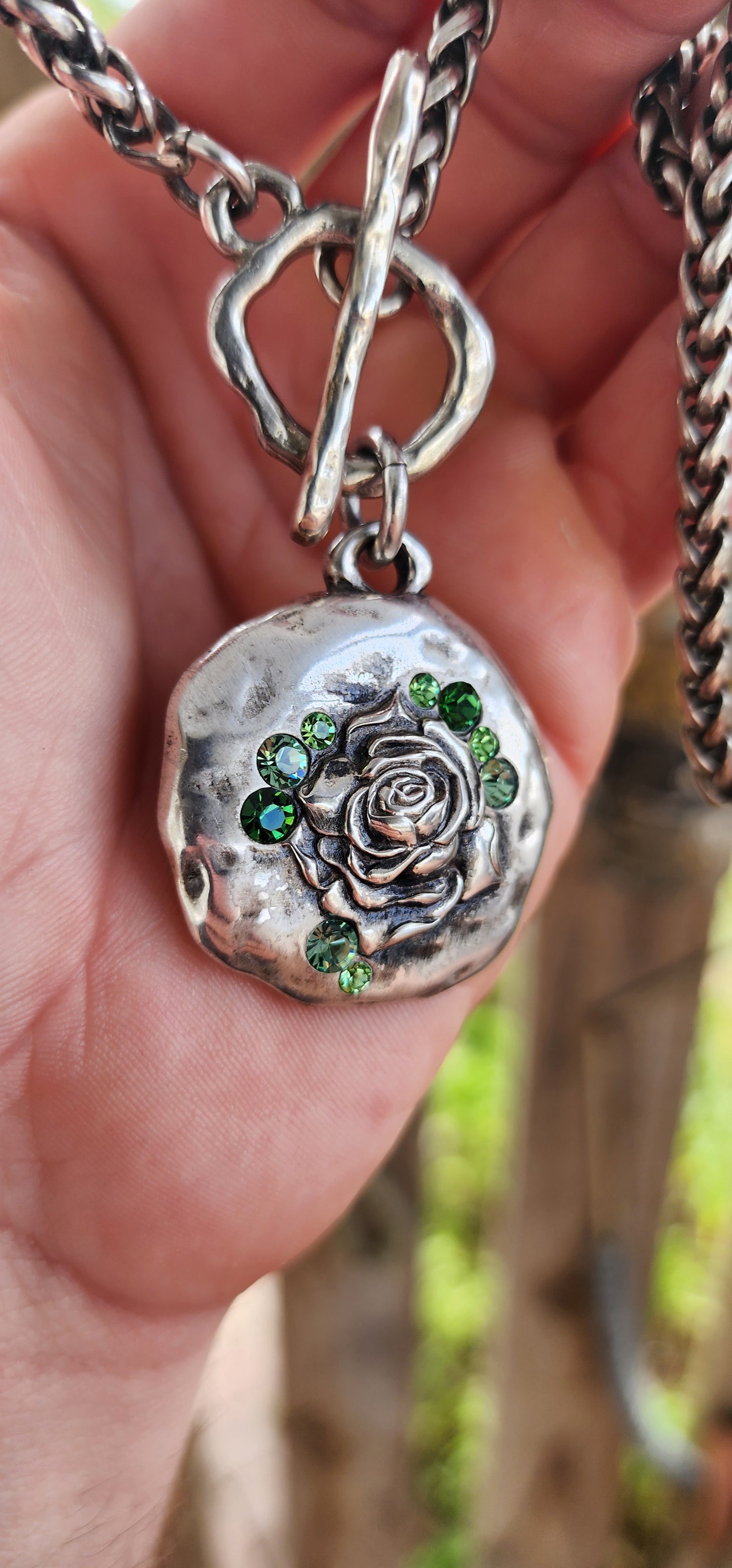 Chunky Vintage Danon Rose Necklace – Israeli Designer Costume Jewellery.