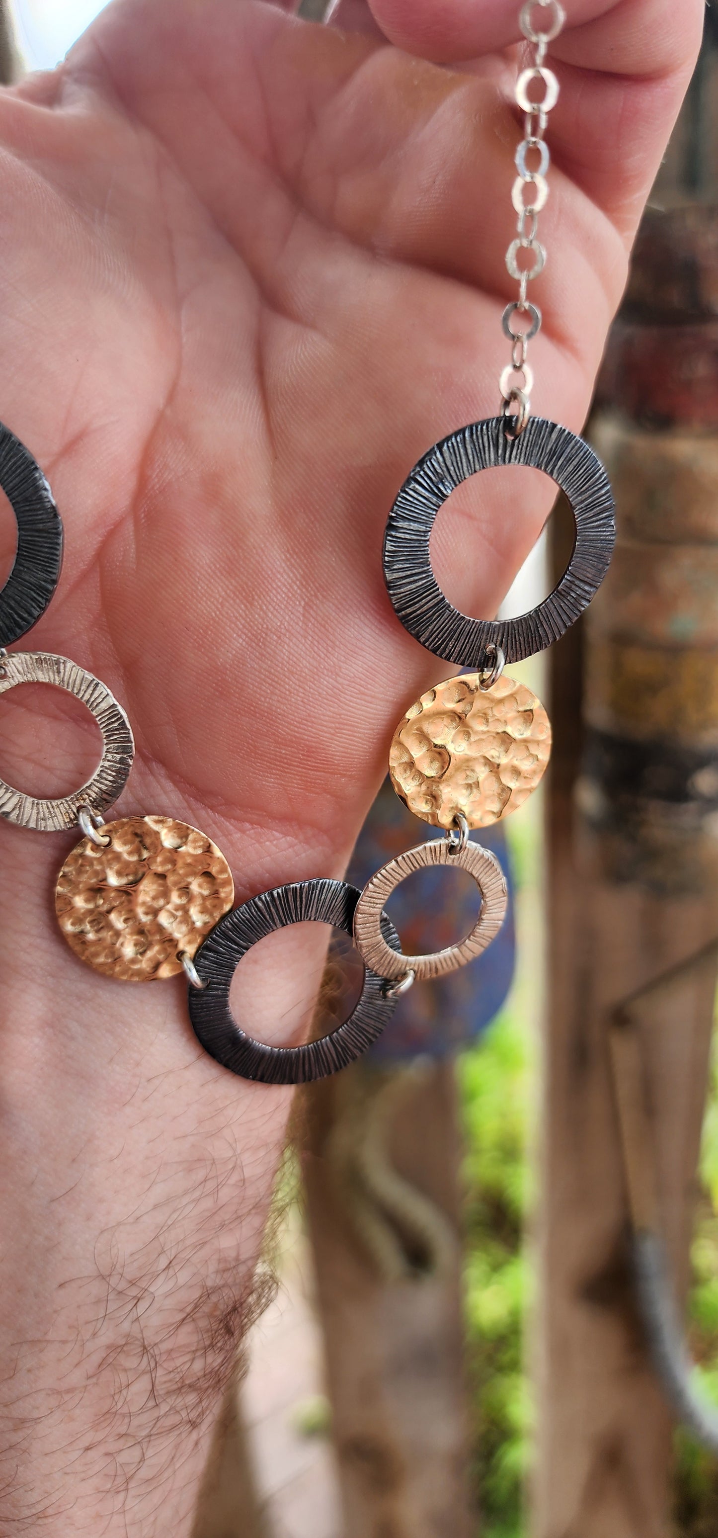 Modernist Circle Statement Necklace – Magnolia, New York (c. 1990s).