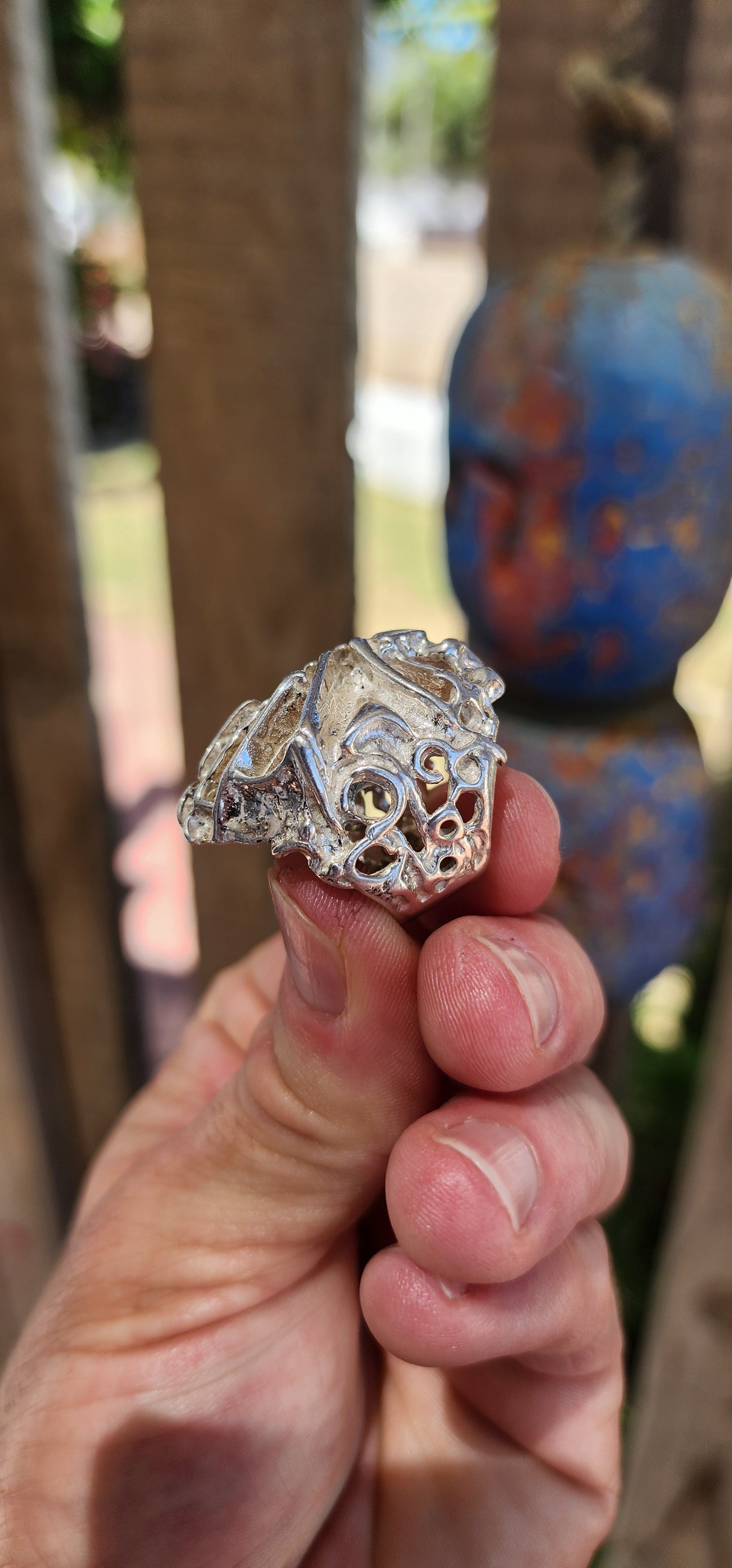 This iconic Norwegian brutalist ring is a powerful example of mid-century Scandinavian modernist jewellery at its most sculptural and uncompromising.