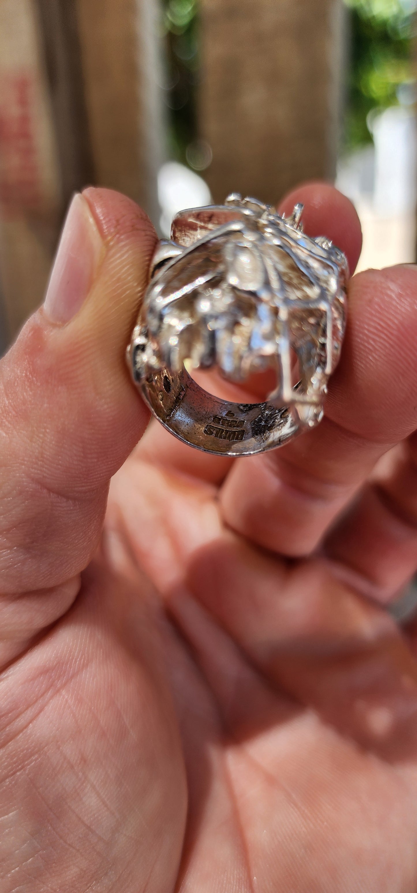 This iconic Norwegian brutalist ring is a powerful example of mid-century Scandinavian modernist jewellery at its most sculptural and uncompromising.