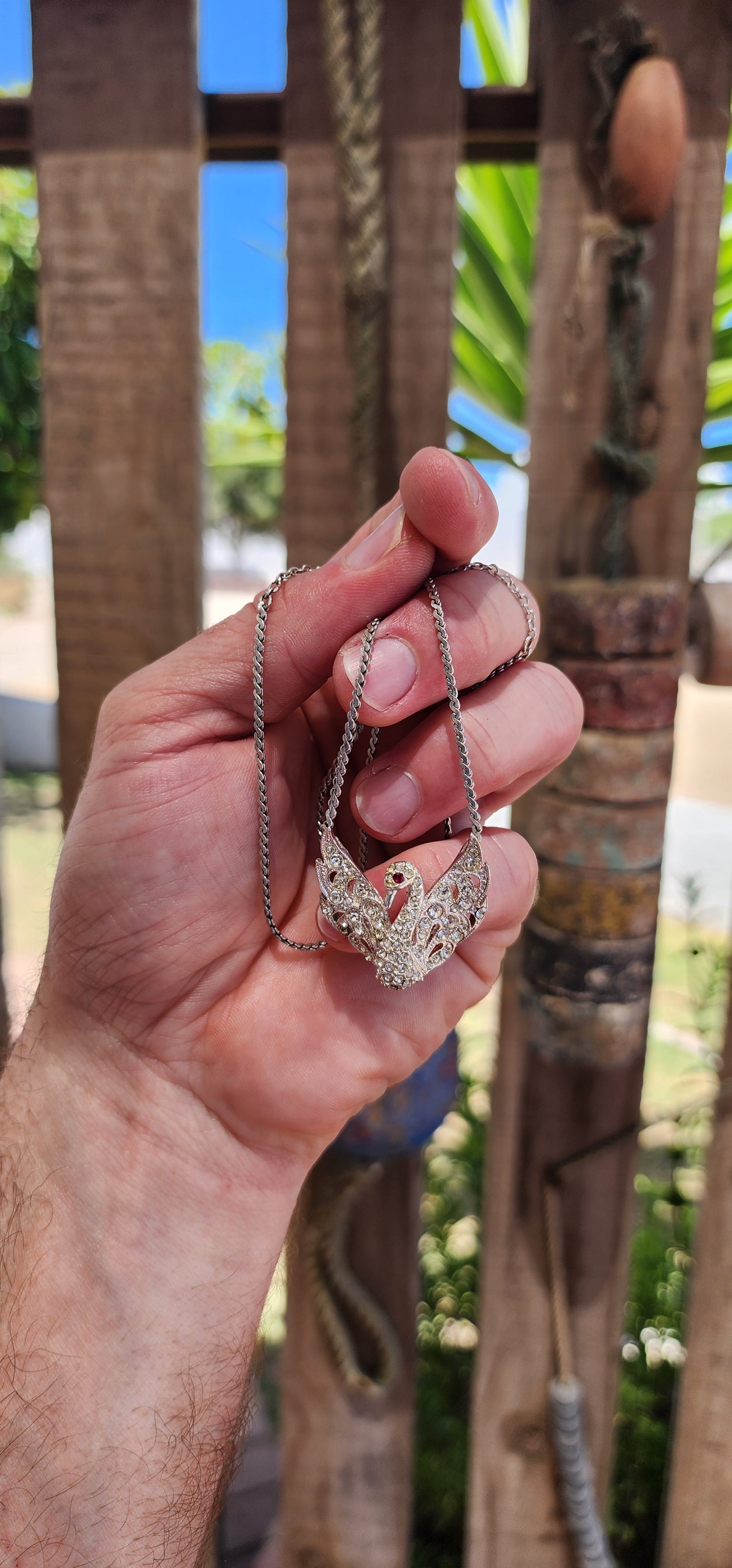 Vintage Attwood & Sawyer Swan Necklace (circa 1980s).