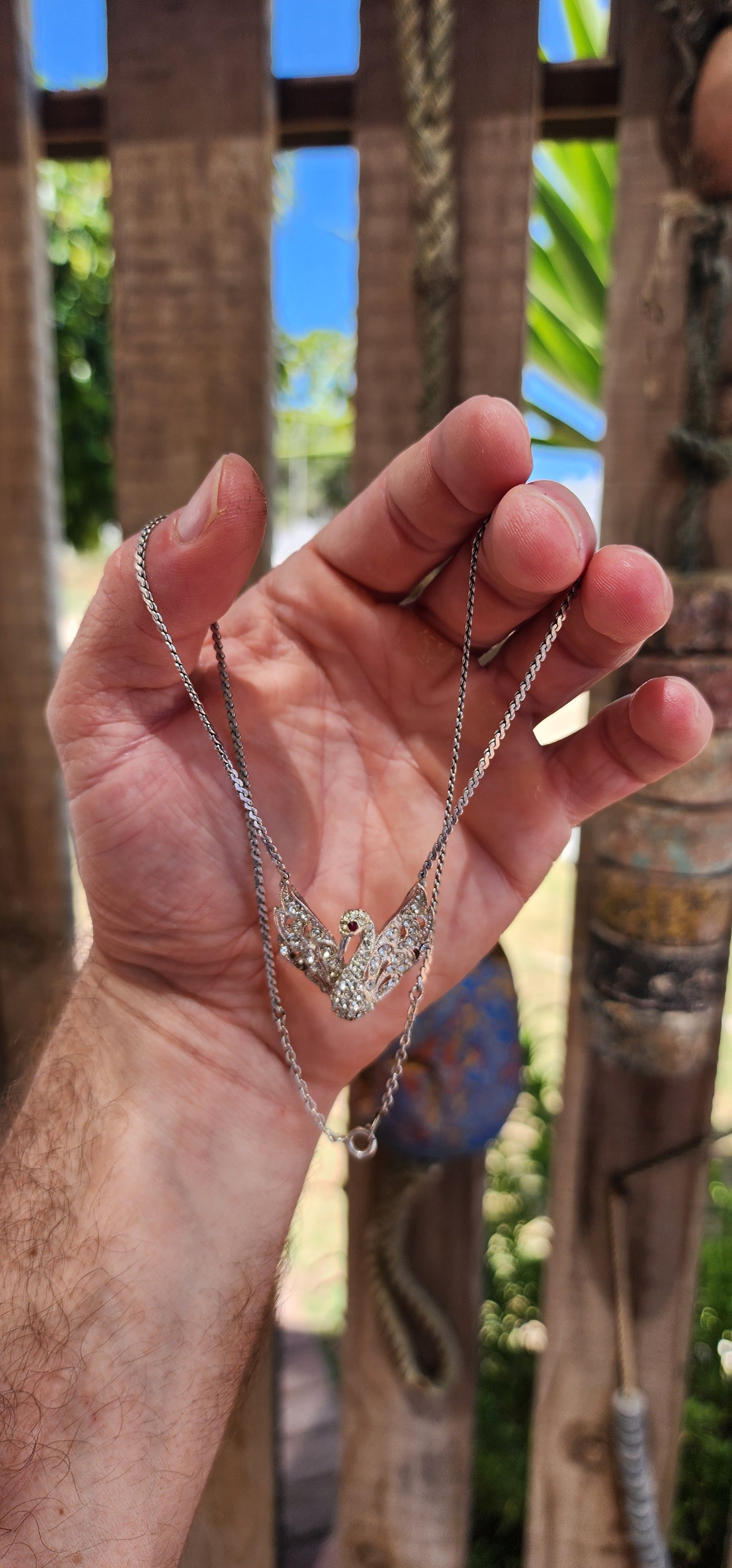 Vintage Attwood & Sawyer Swan Necklace (circa 1980s).