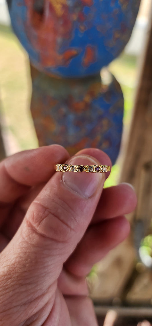 Crimson Blush Stacking Ring – Rhodolite Garnet