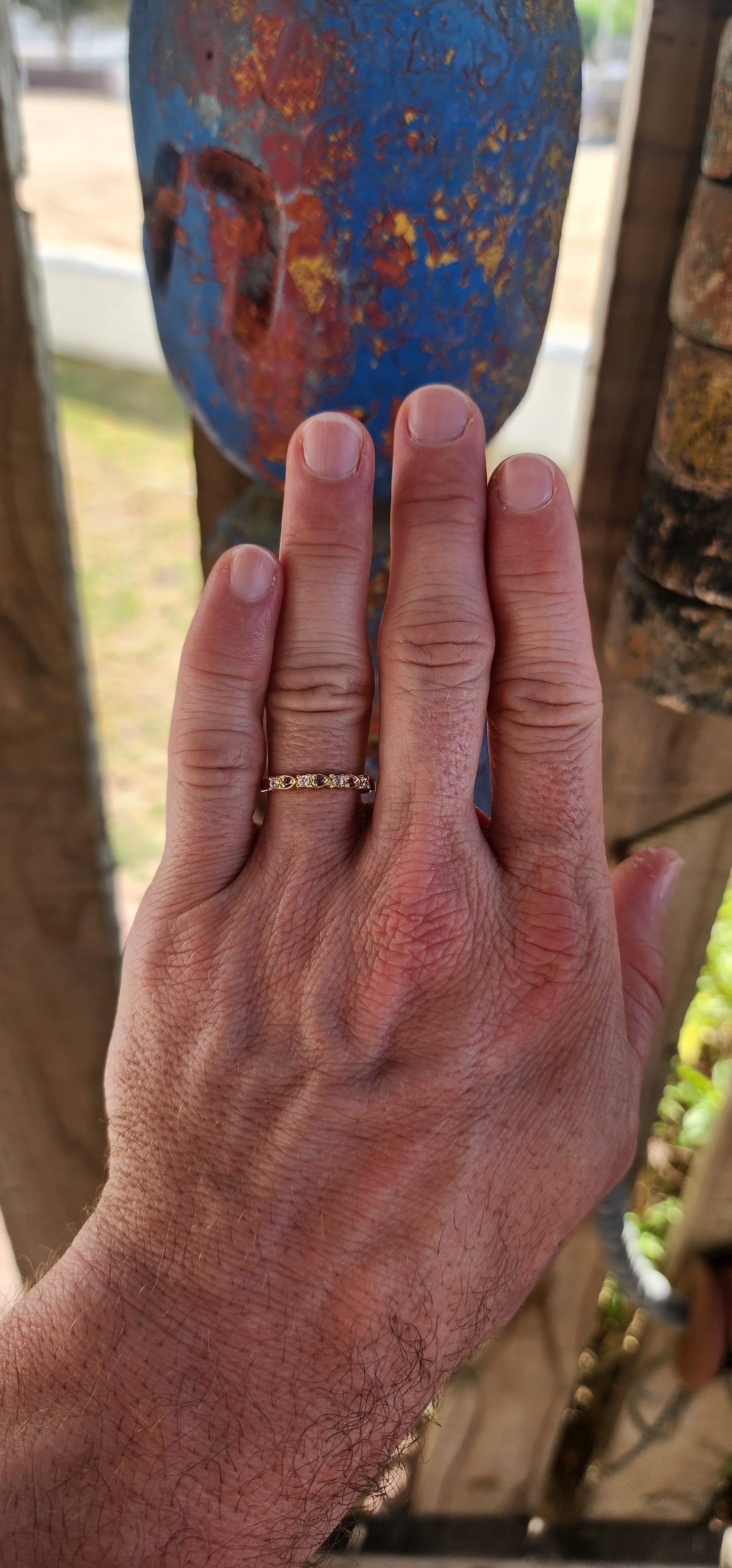 Crimson Blush Stacking Ring – Rhodolite Garnet