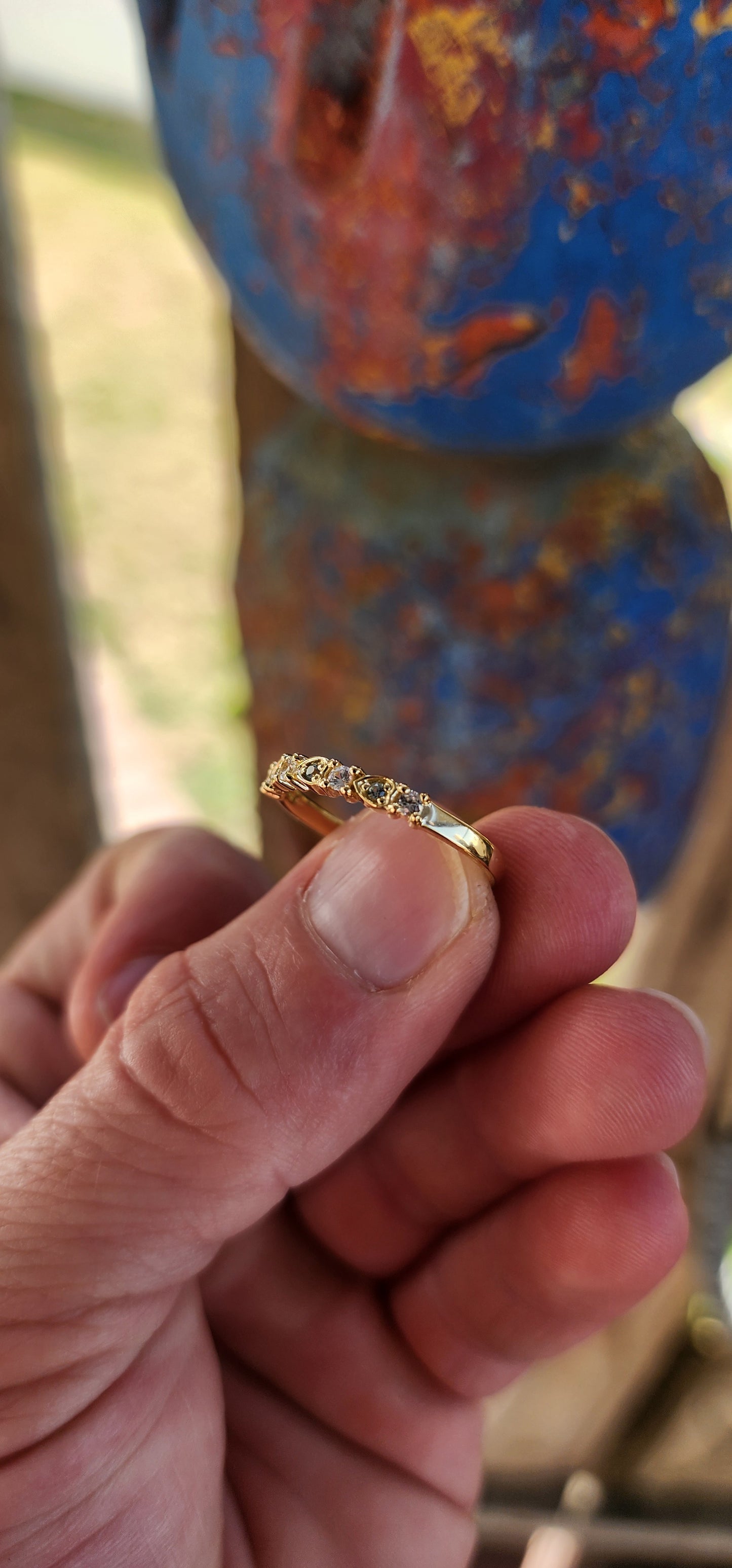 Meadow Glow Stacking Ring – Green Sapphire