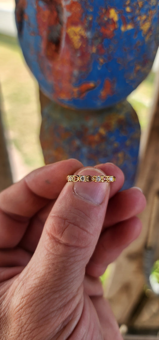 Sunset Spark Stacking Ring – Orange Sapphire