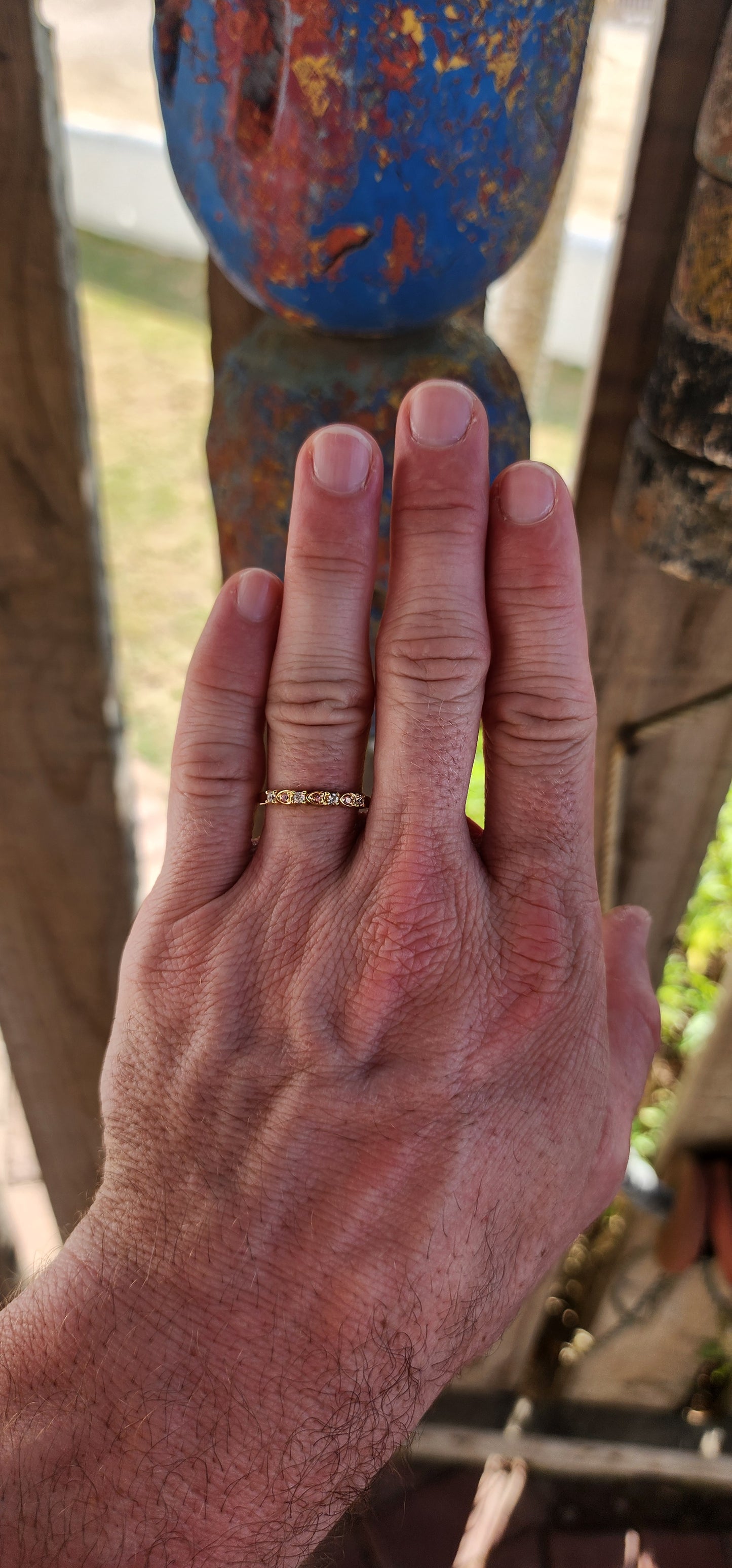 Petal Kiss Stacking Ring – Pink Tourmaline