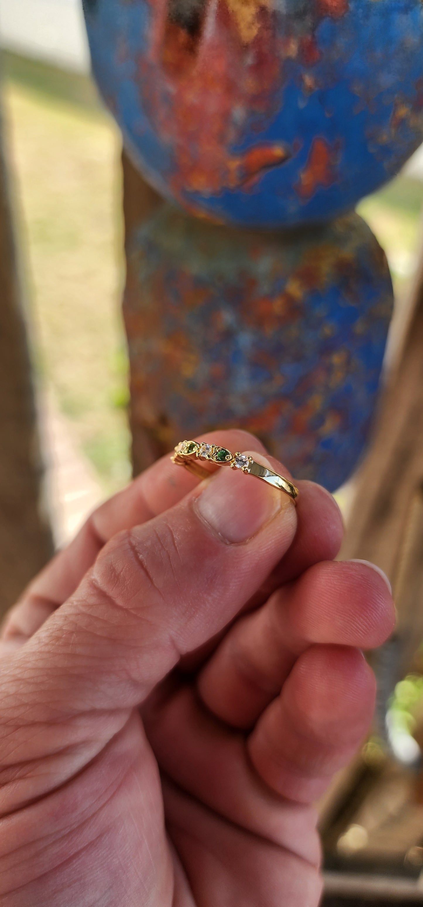 Verdant Heart Stacking Ring – Tsavorite
