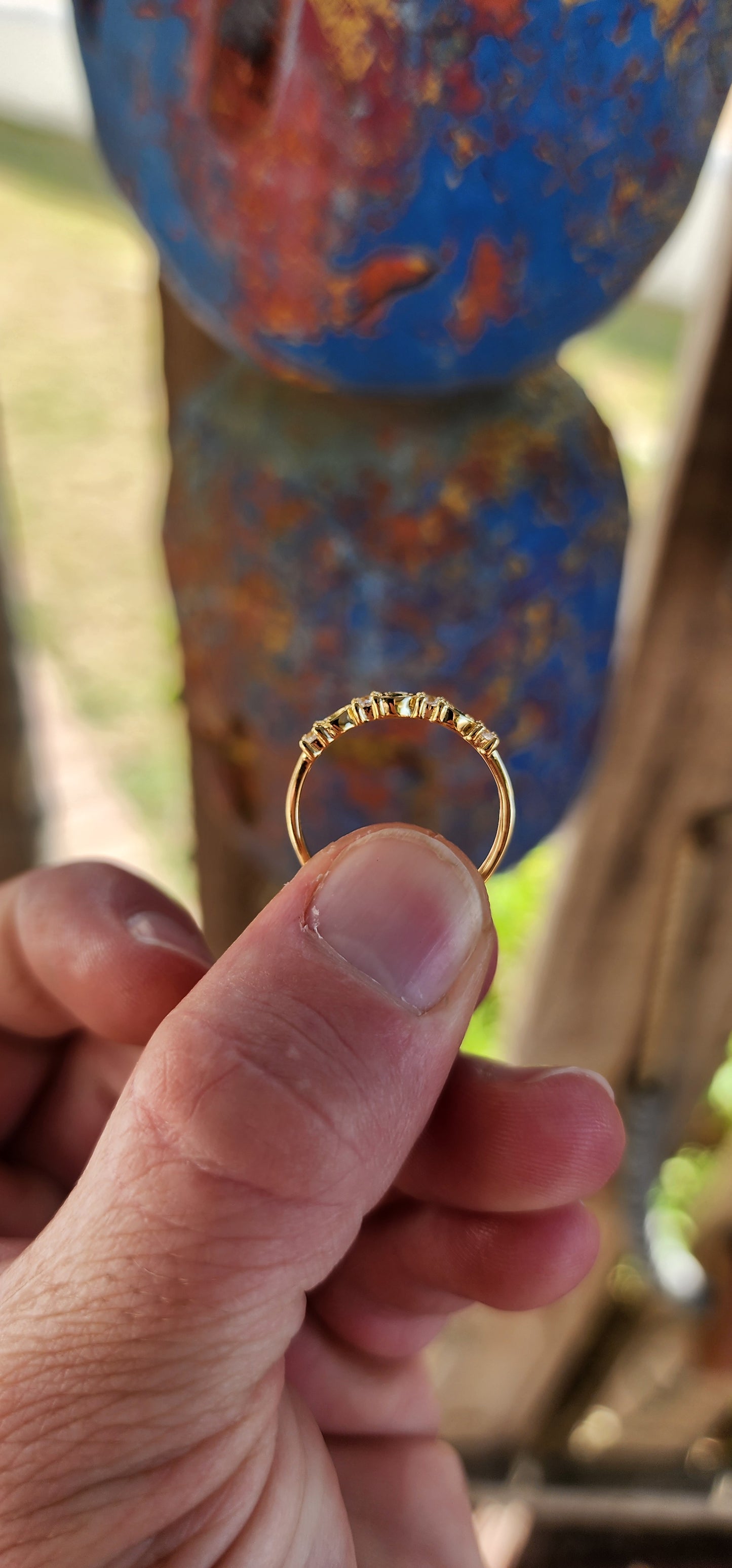 Verdant Heart Stacking Ring – Tsavorite