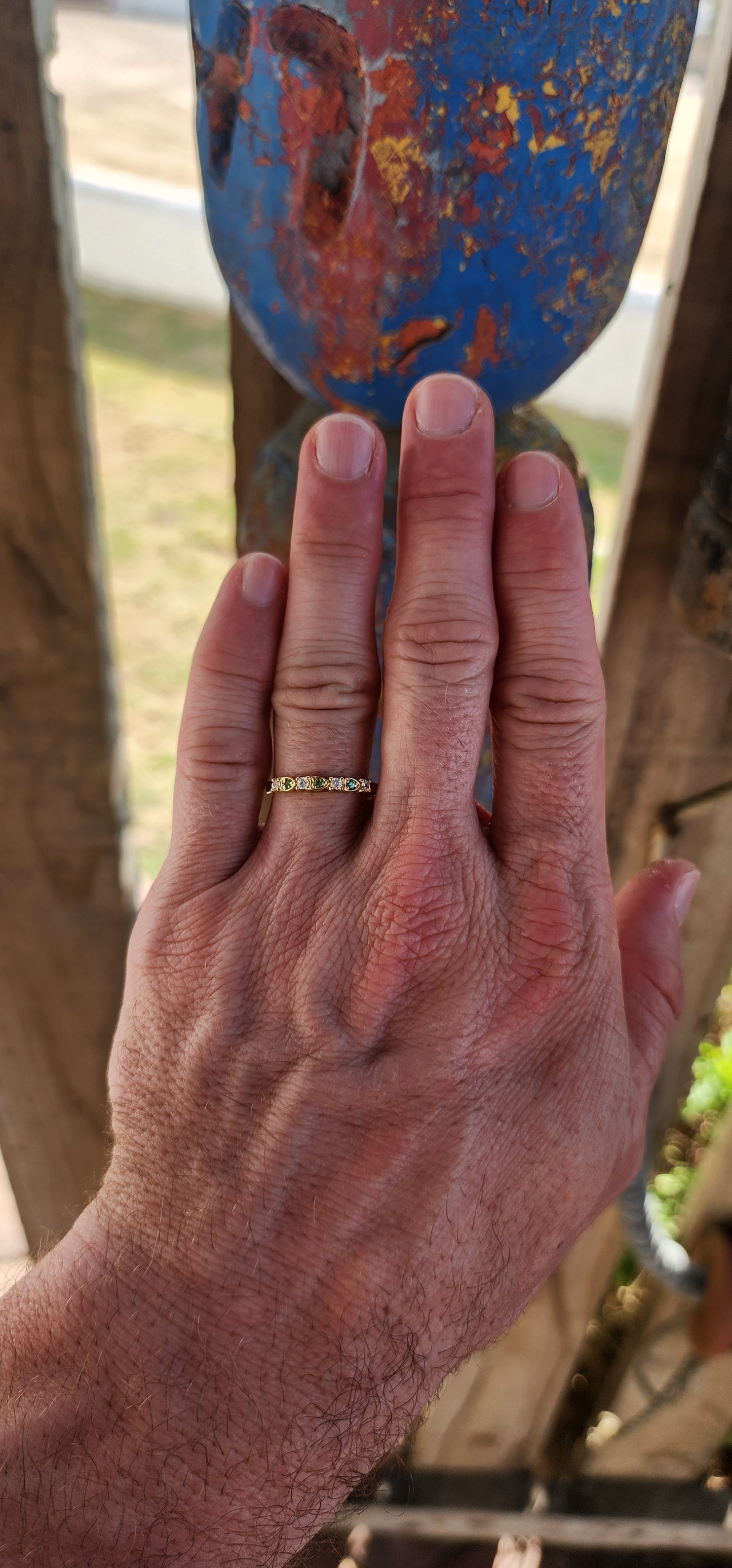 Verdant Heart Stacking Ring – Tsavorite