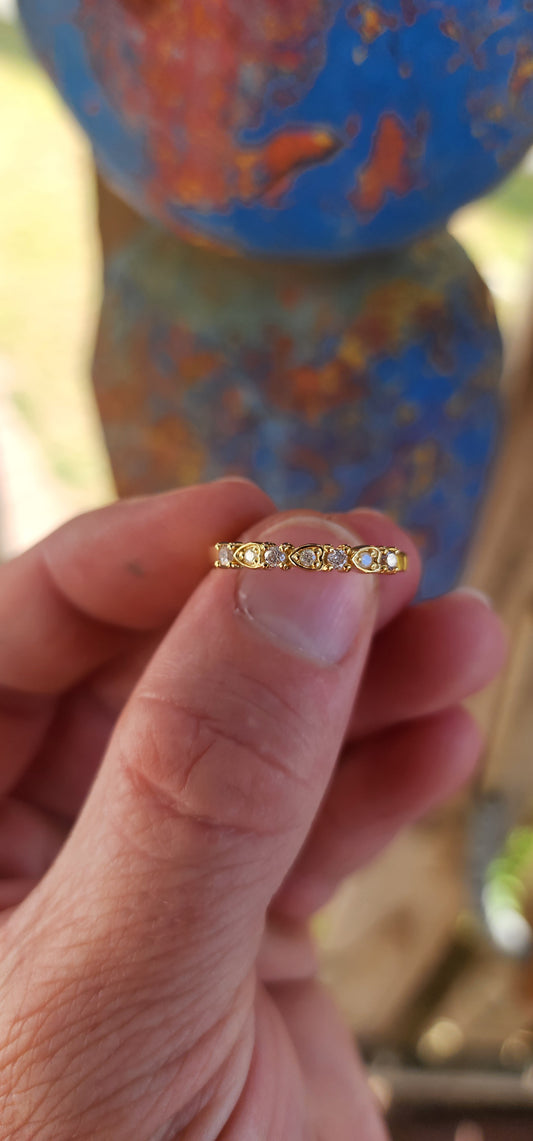 Eclipse Heart Stacking Ring – Salt & Pepper Diamonds