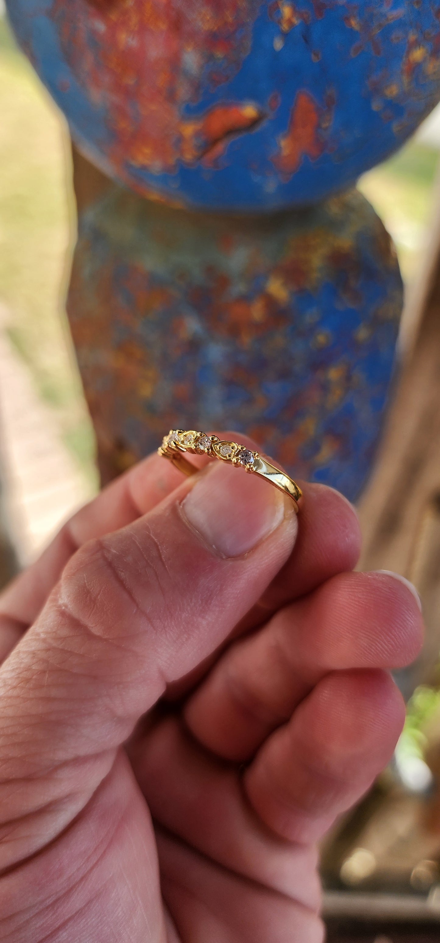Eclipse Heart Stacking Ring – Salt & Pepper Diamonds