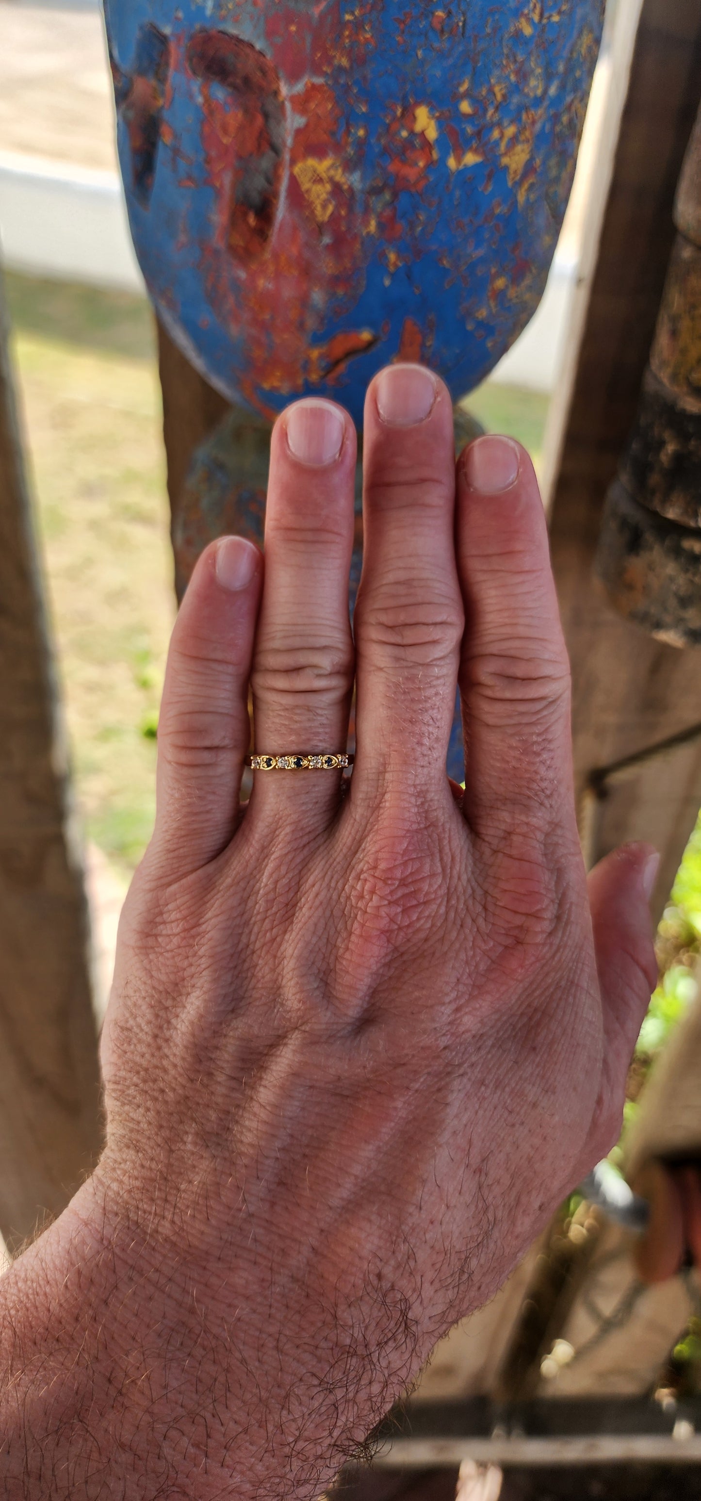 Midnight Tide Stacking Ring – Blue Sapphire