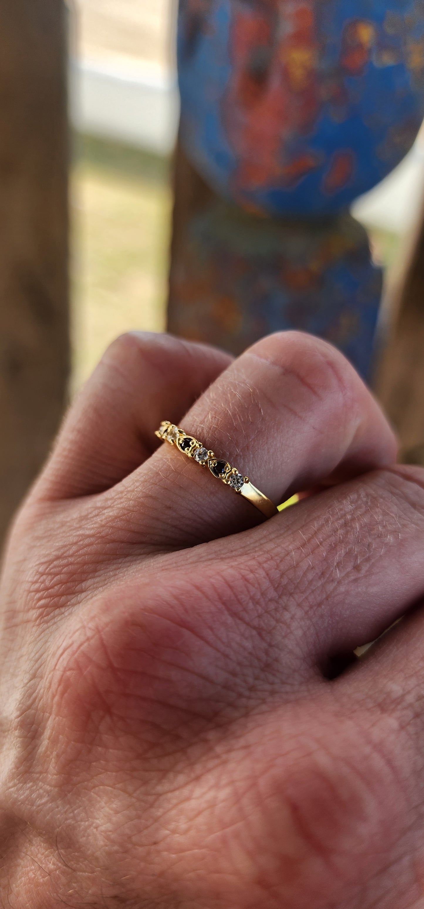 Crimson Classic Stacking Ring – Garnet
