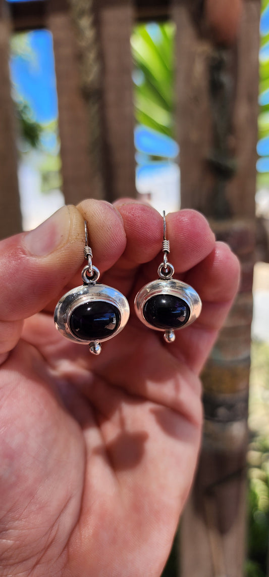 Bohemian Sterling Silver & Amethyst Drop Earrings