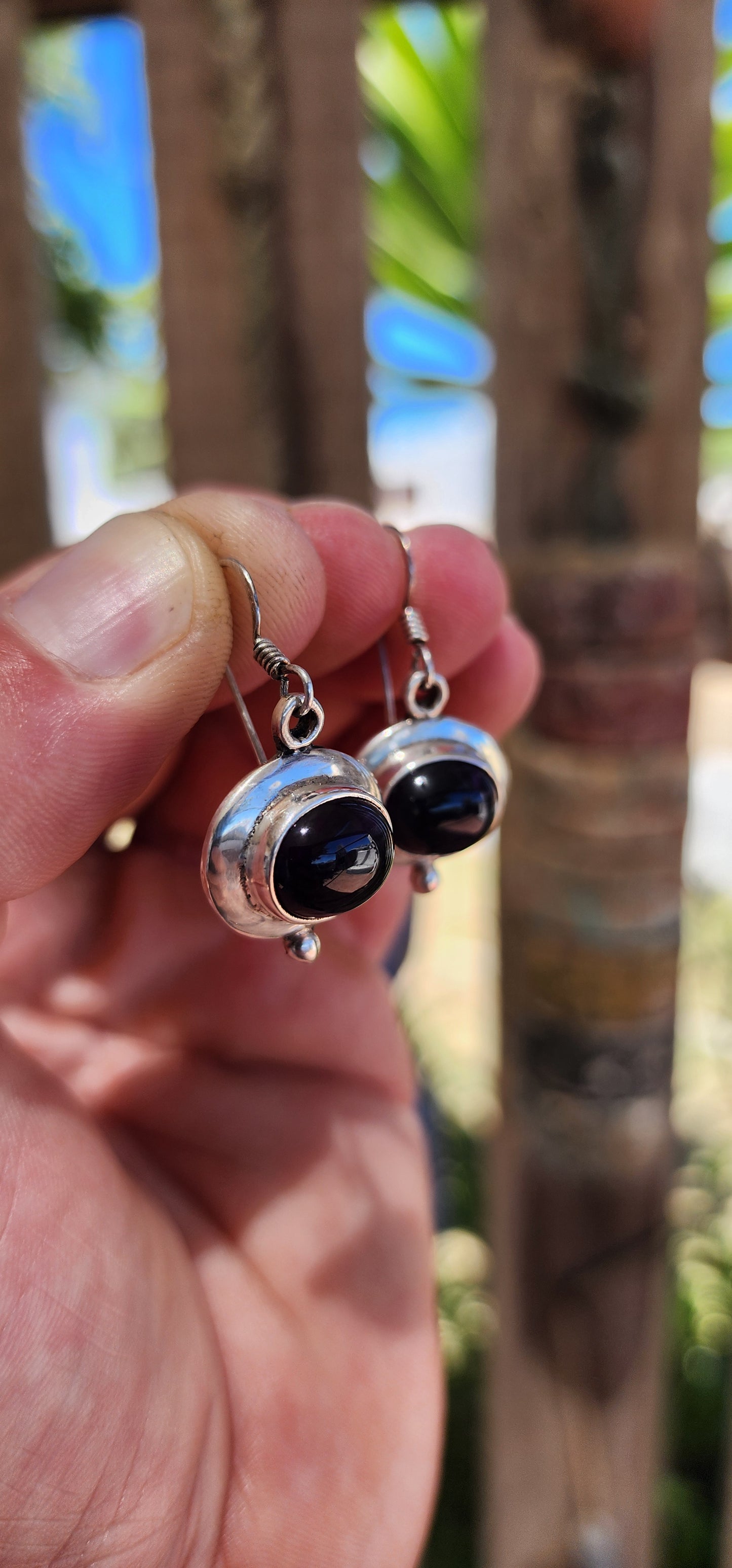 Bohemian Sterling Silver & Amethyst Drop Earrings